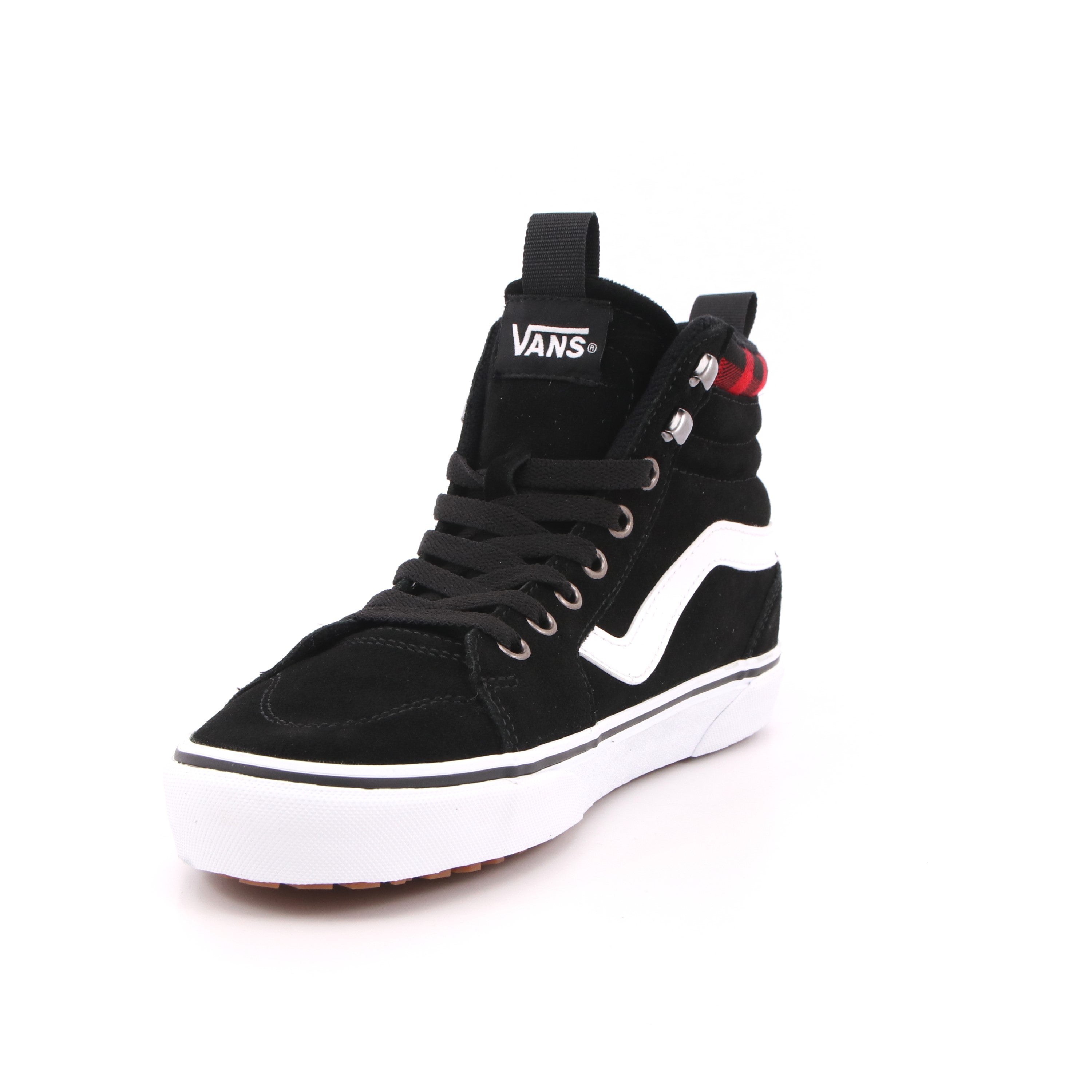 MN FILMORE HI VANSGUARD SUEDE BLACK RED