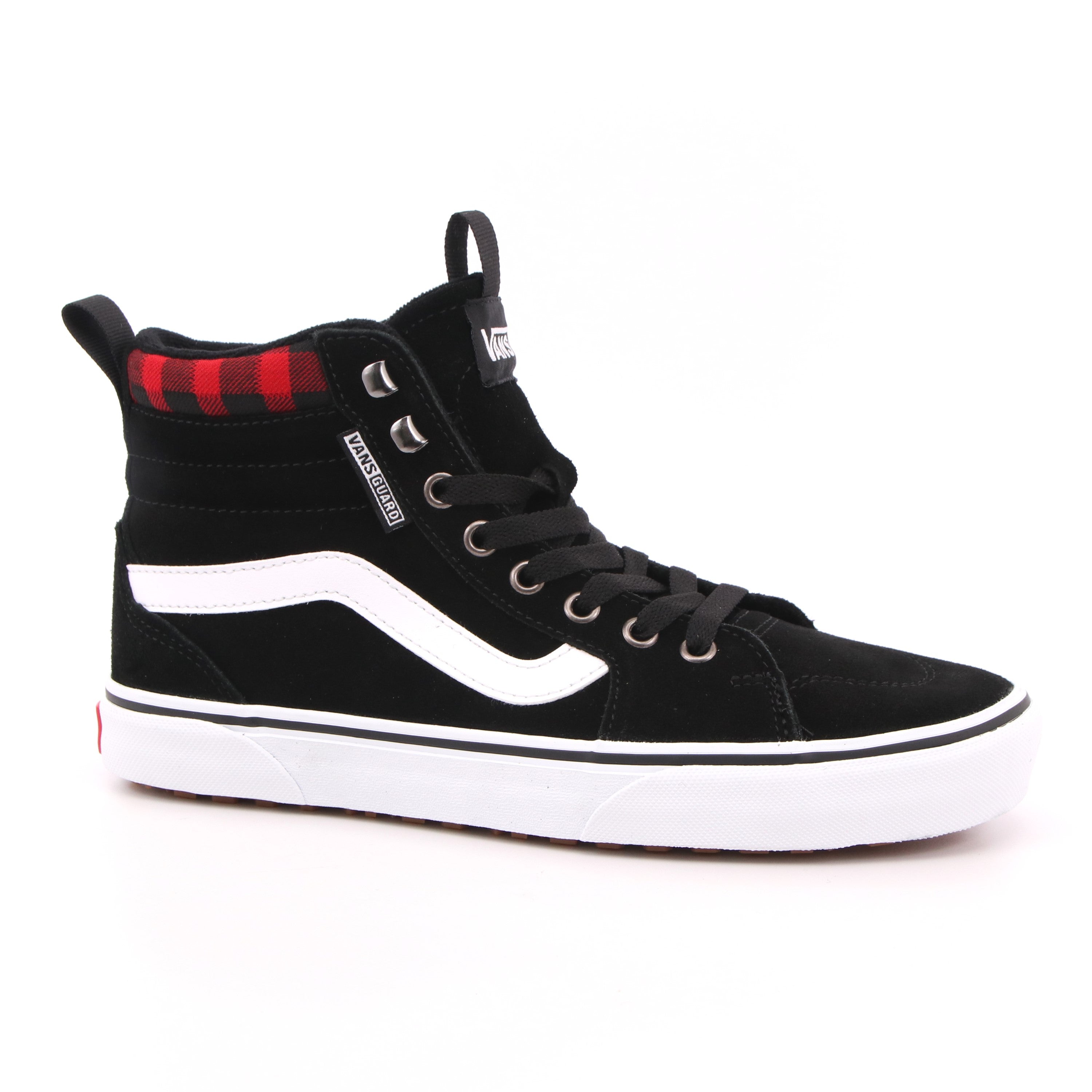 MN FILMORE HI VANSGUARD SUEDE BLACK RED
