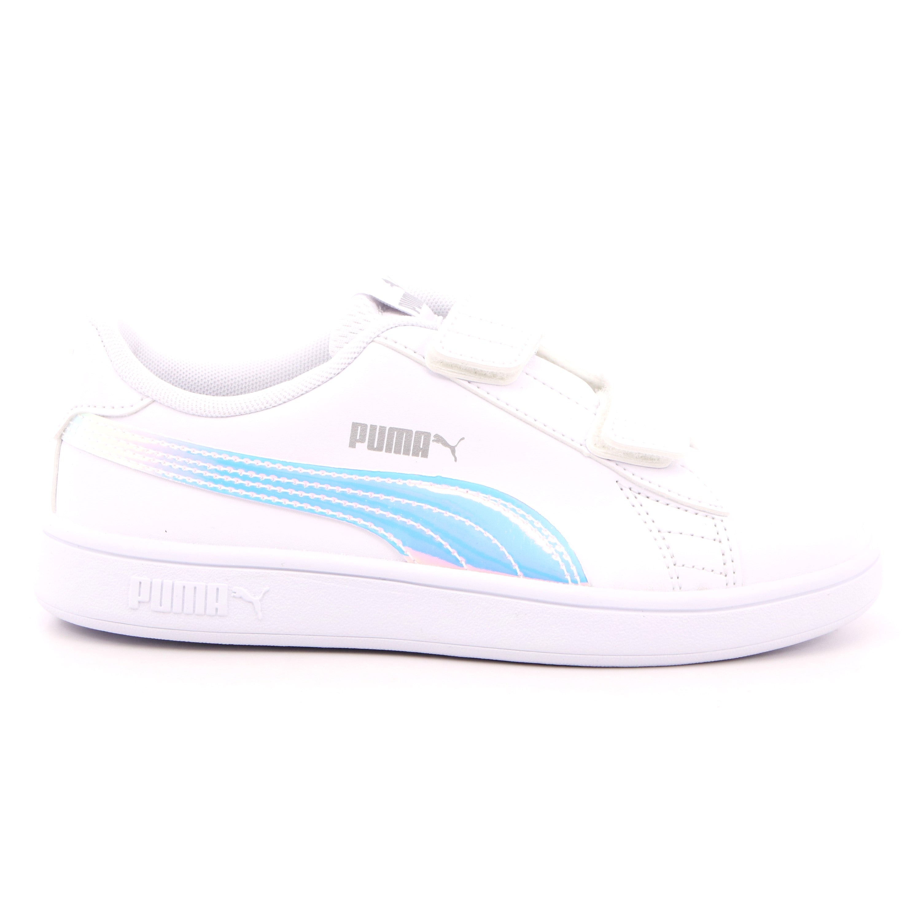 PUMA SMASH V2 HOLO V,PUMA WHITE-PUMA SIL