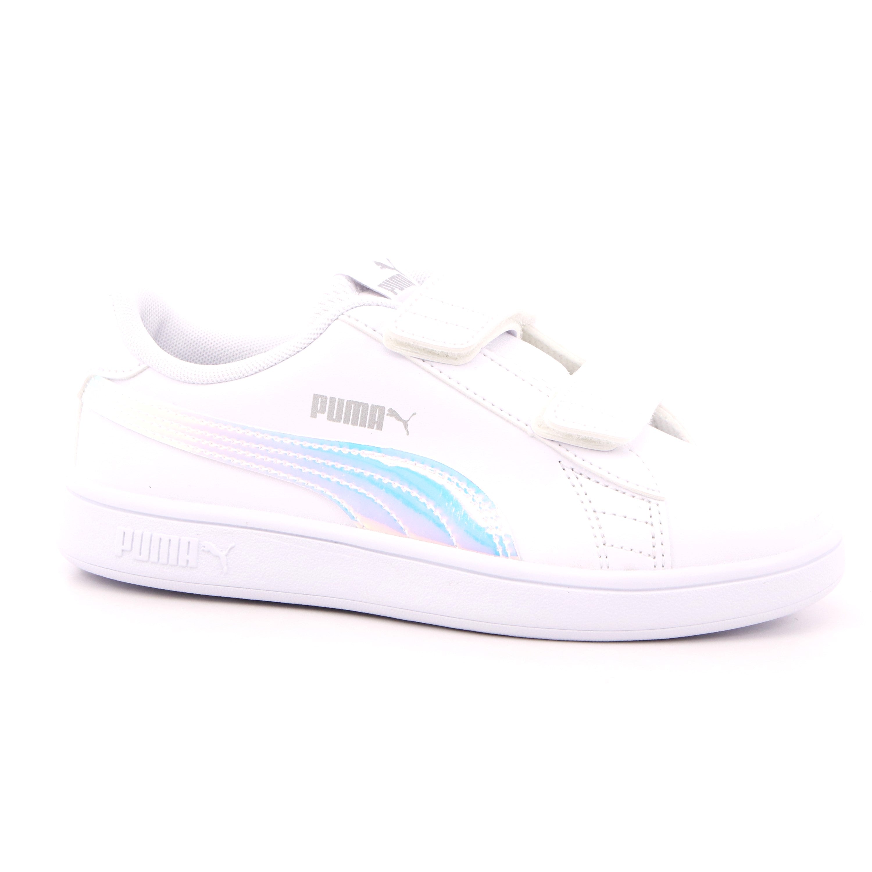 PUMA SMASH V2 HOLO V,PUMA WHITE-PUMA SIL