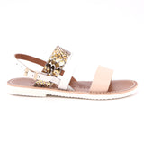SANDALO DONNA CAP/VIP LAM/CAP/VIT COL. BIA/ORO