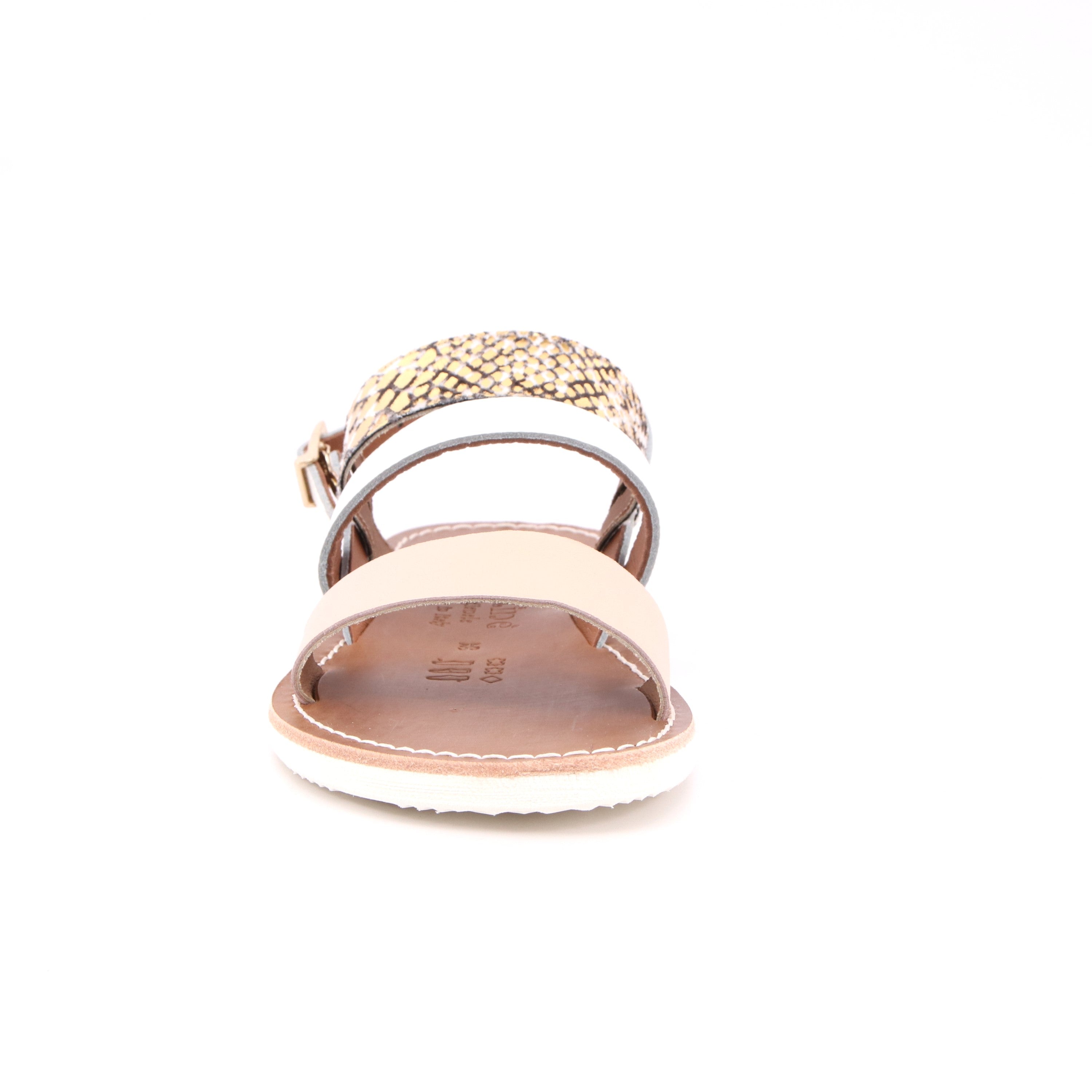 SANDALO DONNA CAP/VIP LAM/CAP/VIT COL. BIA/ORO