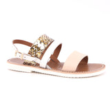 SANDALO DONNA CAP/VIP LAM/CAP/VIT COL. BIA/ORO