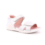 SANDALIA ESTAMPADA METALCRI PLATA Y BLANCO