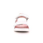 SANDALIA ESTAMPADA METALCRI PLATA Y BLANCO