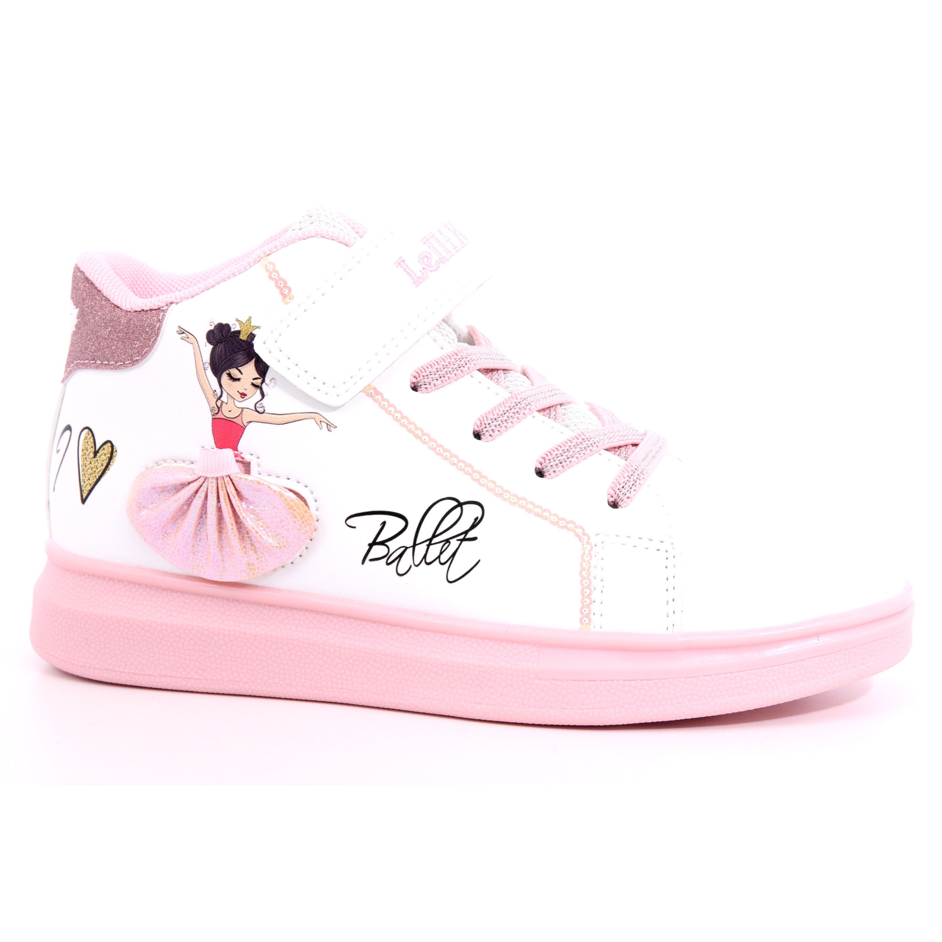 SCARPA LELLI KELLY MILLE STELLE BIANCO/ROSA