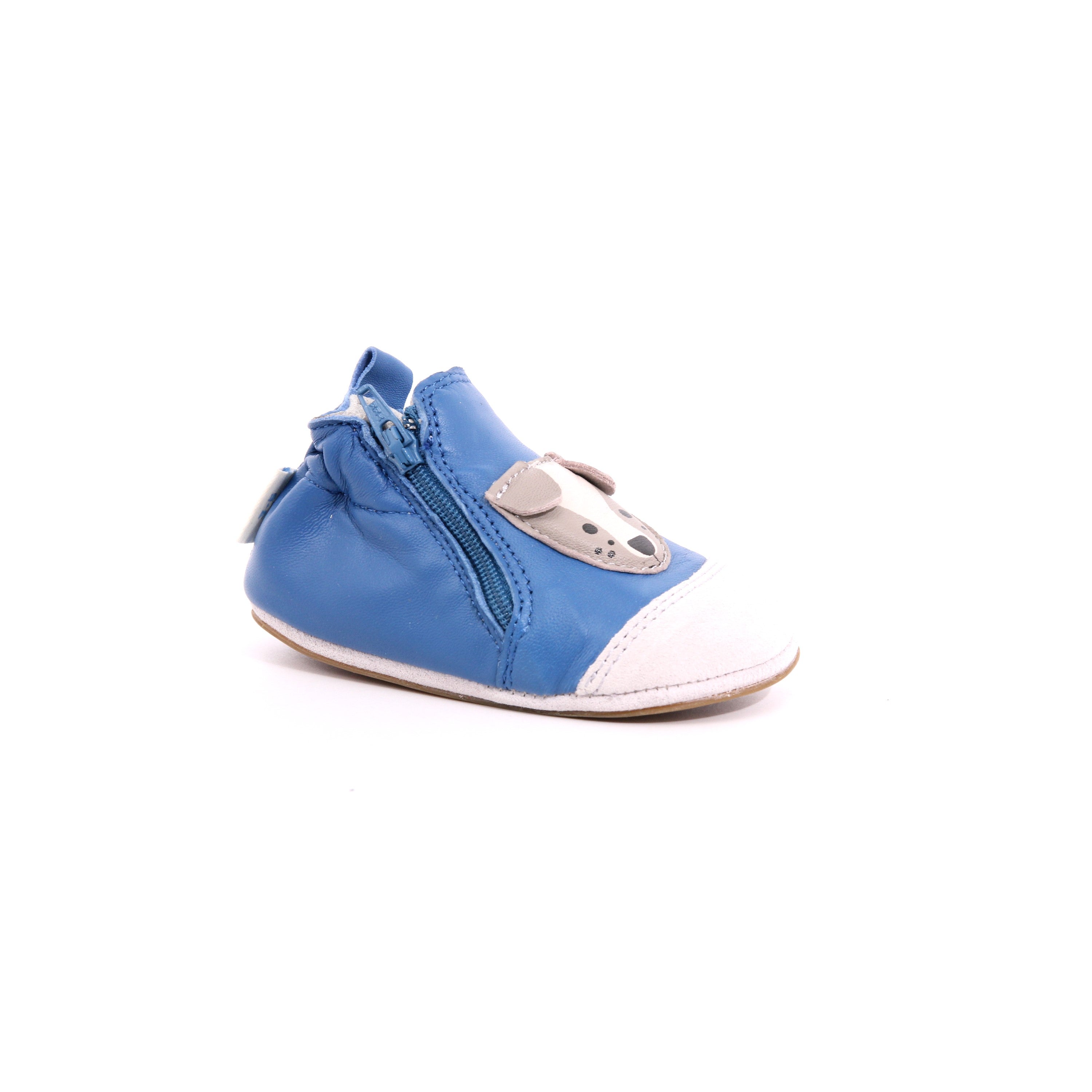 CHOU DOG CUIR SHERP RETRO 5 BLEU