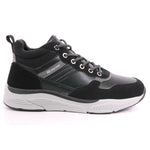 BLACK PU COMBINED MEN ANKLE BOOTS