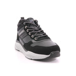 BLACK PU COMBINED MEN ANKLE BOOTS