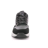 BLACK PU COMBINED MEN ANKLE BOOTS