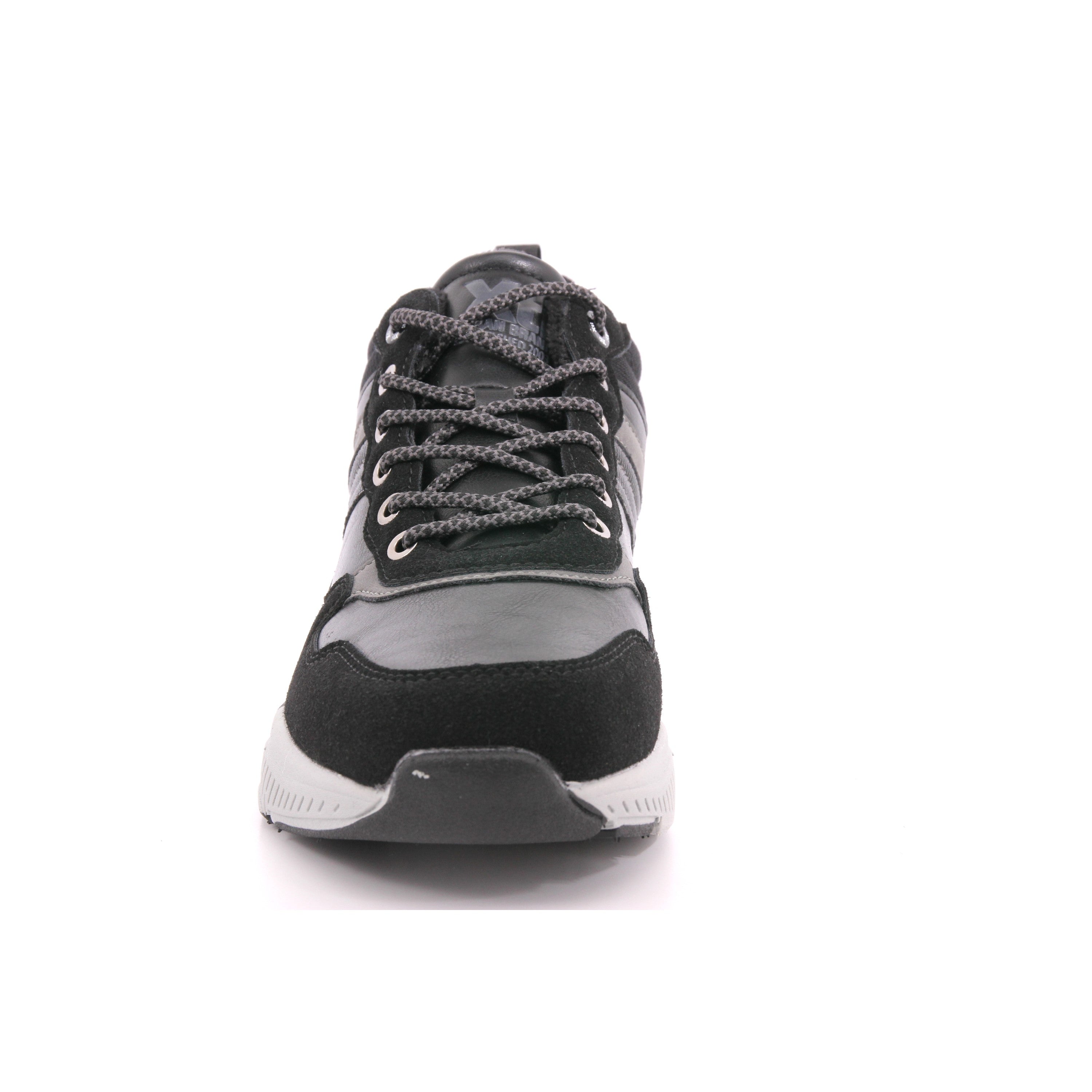 BLACK PU COMBINED MEN ANKLE BOOTS