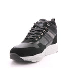 BLACK PU COMBINED MEN ANKLE BOOTS