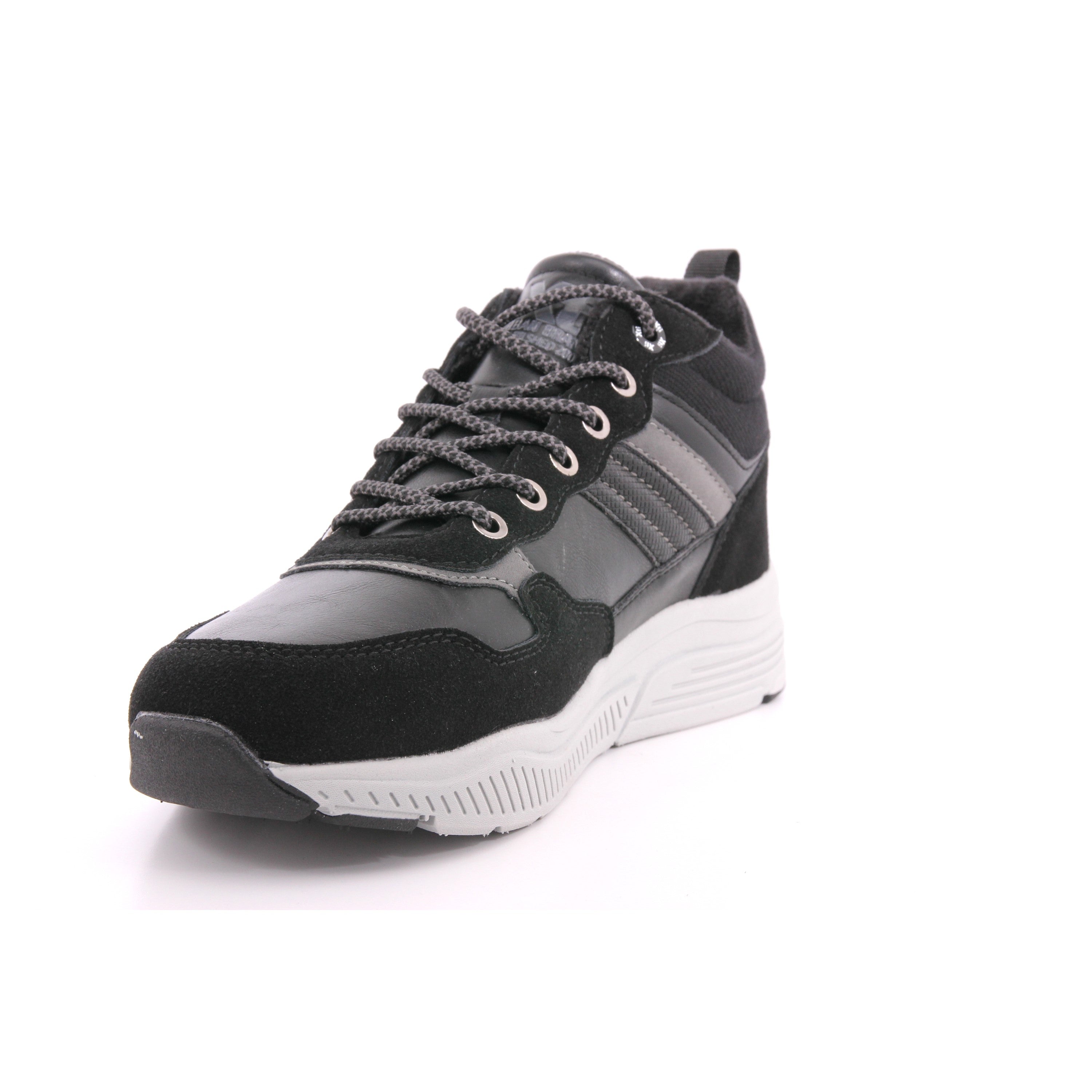 BLACK PU COMBINED MEN ANKLE BOOTS