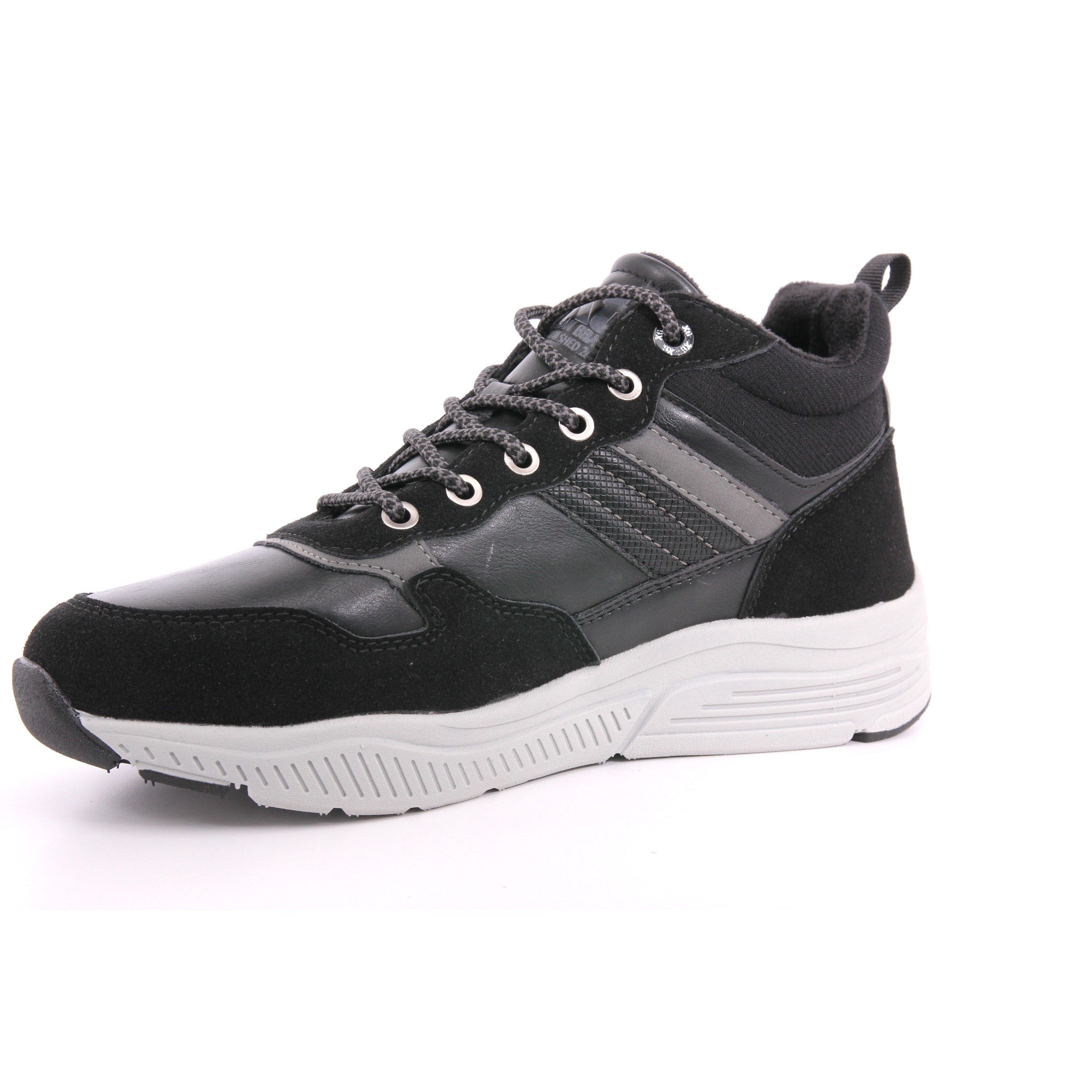 BLACK PU COMBINED MEN ANKLE BOOTS