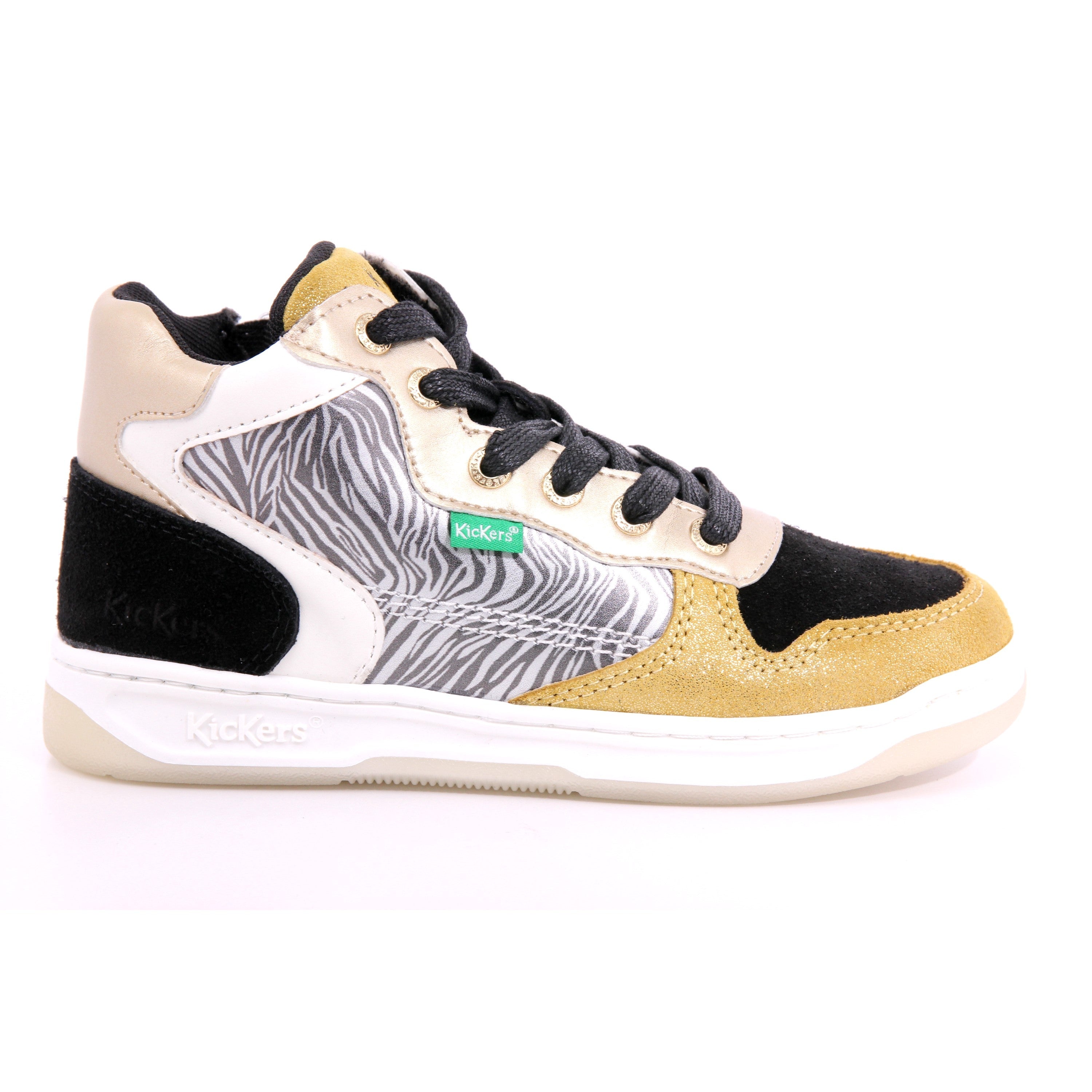 KICKLAX PU PRINT ZEBRE+SU 73 JAUNE NOIR ZEBRE