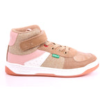 KICKALIEN SUEDE+PU+MESH 113 BEIGE ROSE GLITTER