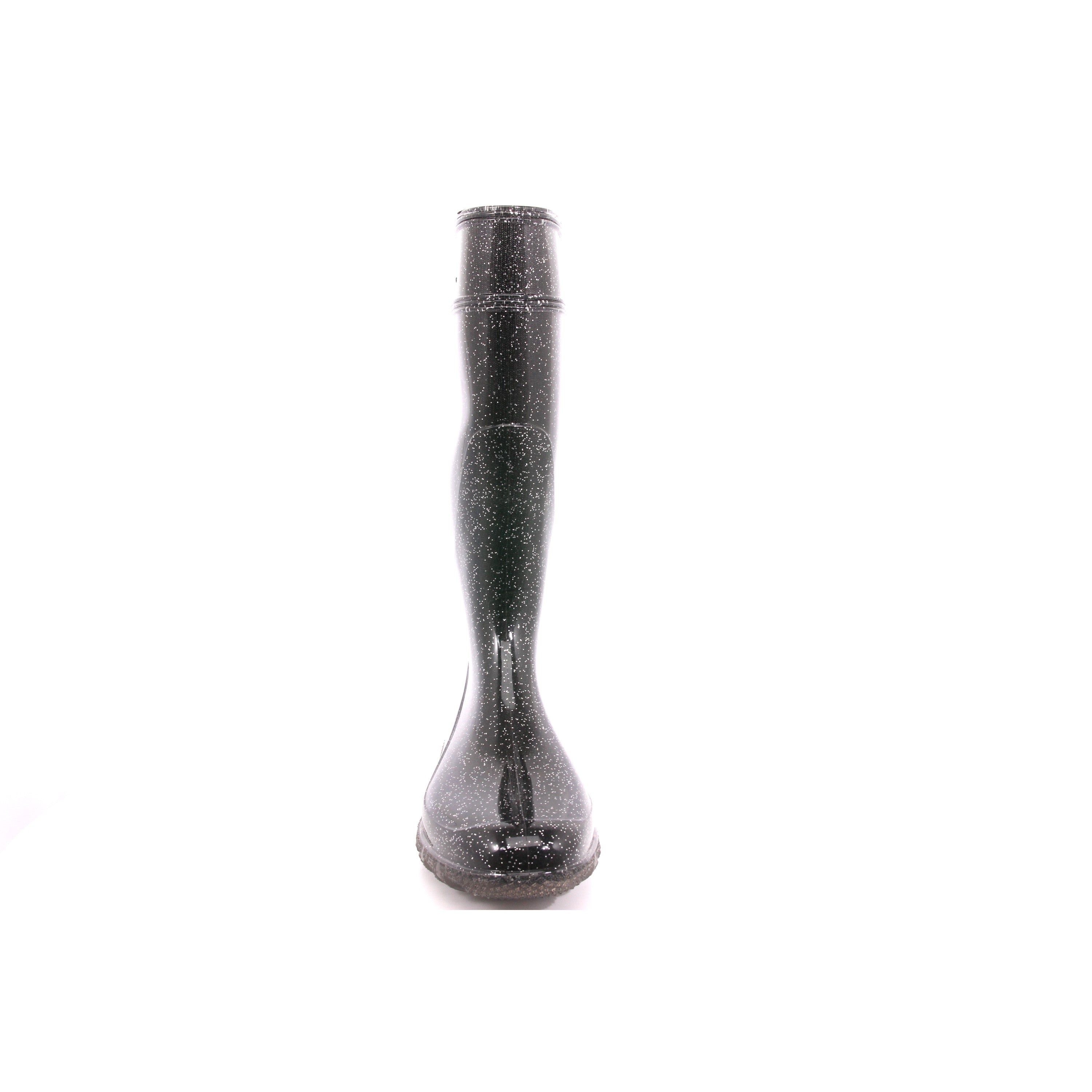 STIVALE PIOGGIA LINA GLITTER ARGENTO NERO