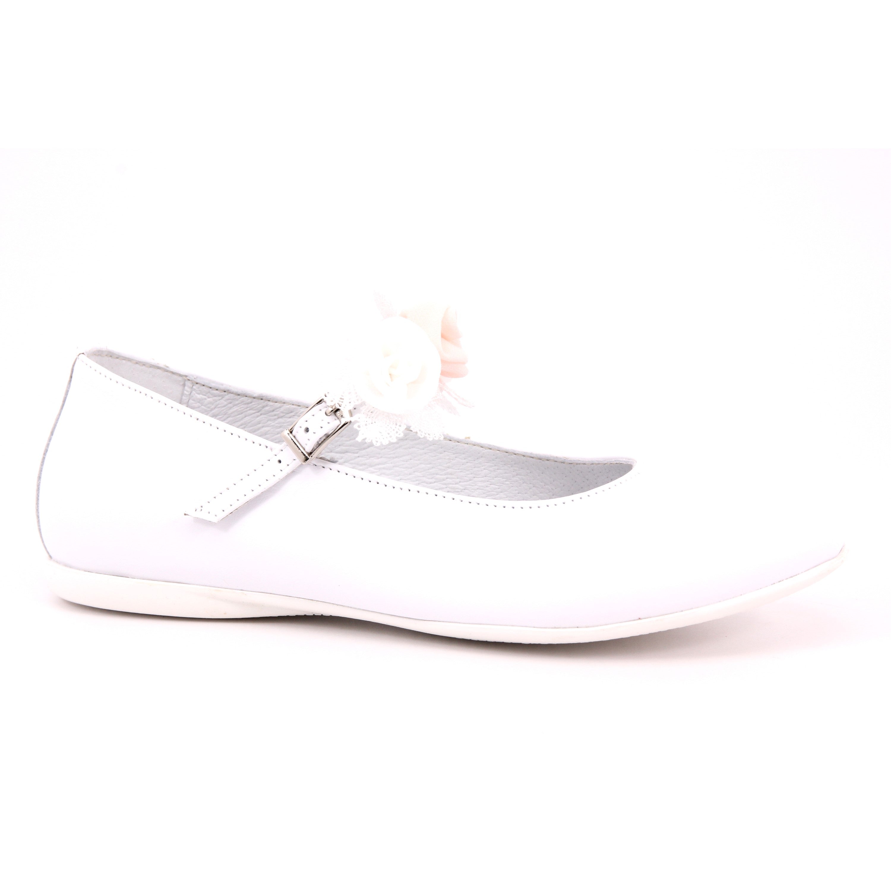 GIRLS NAPPA BIANCO FIORI BIANCHI