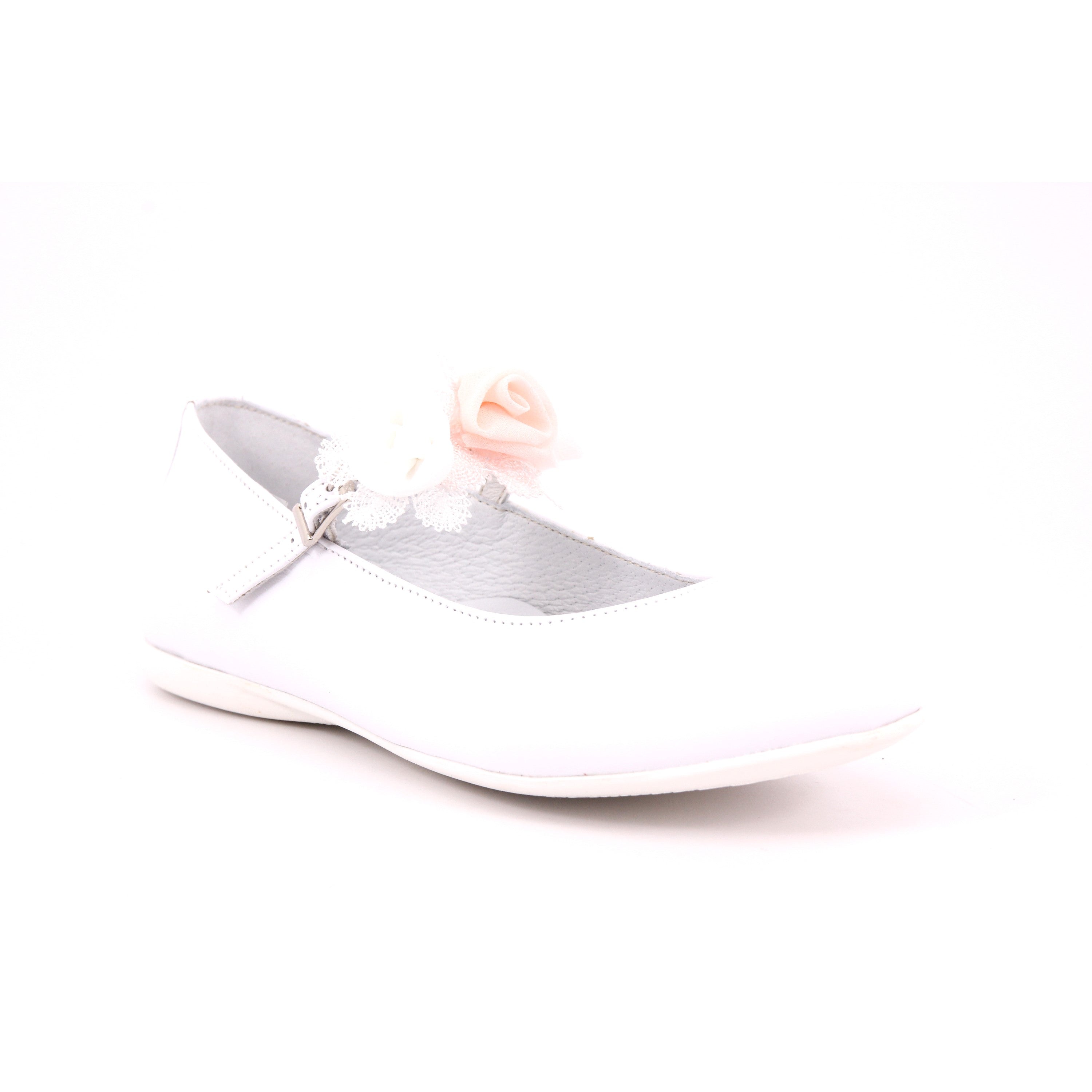 GIRLS NAPPA BIANCO FIORI BIANCHI