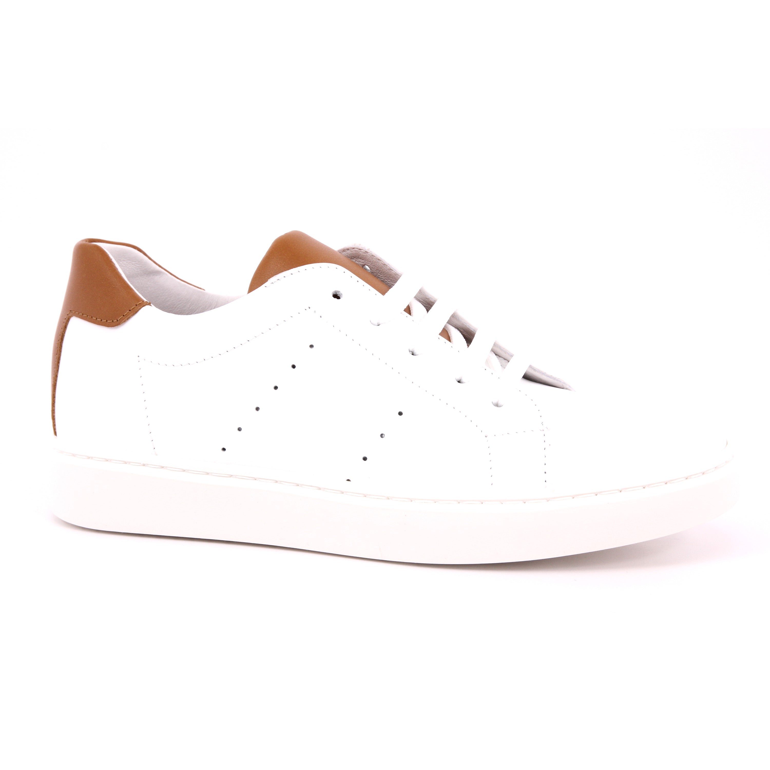 SCARPA VITELLO BIANCO/CUOIO