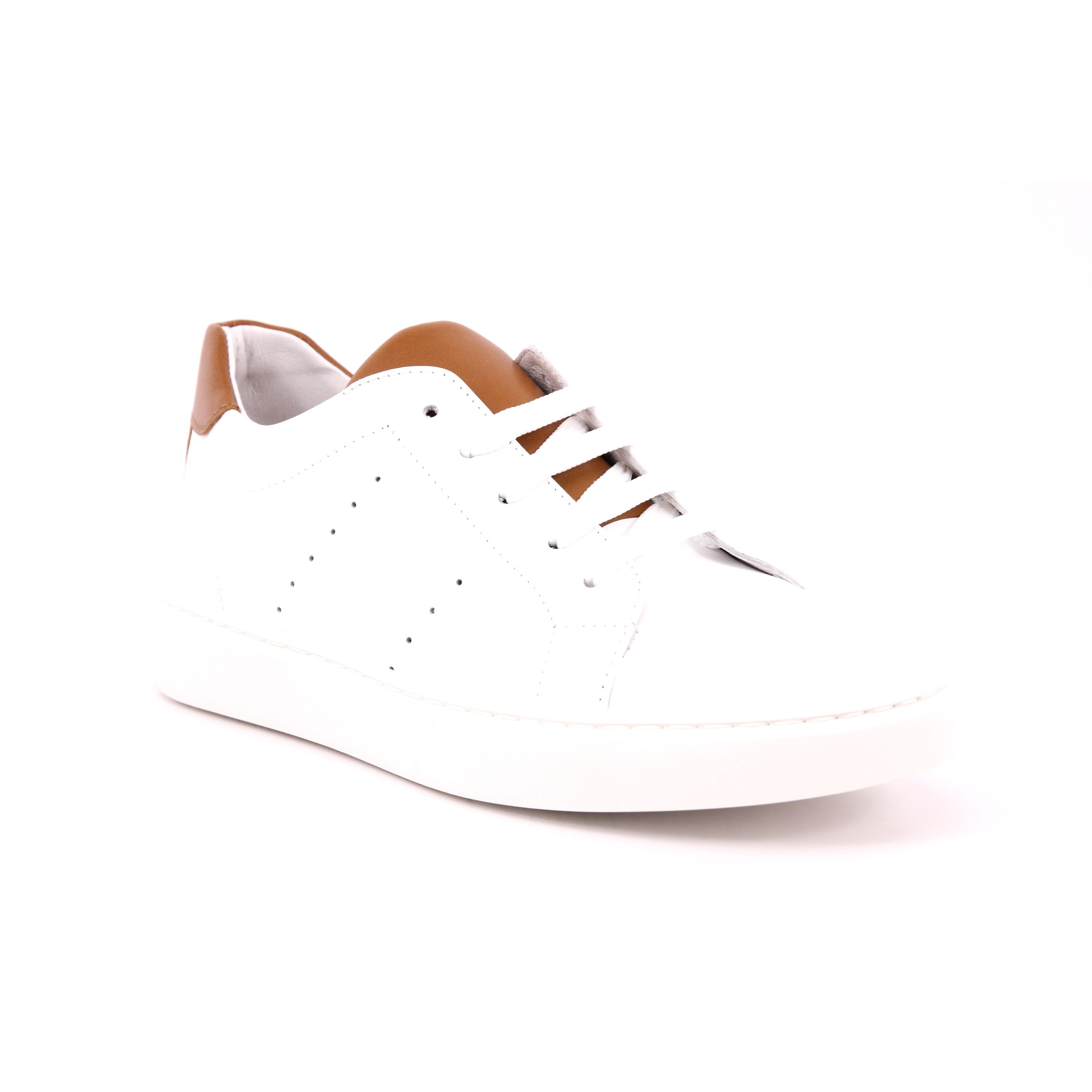 SCARPA VITELLO BIANCO/CUOIO