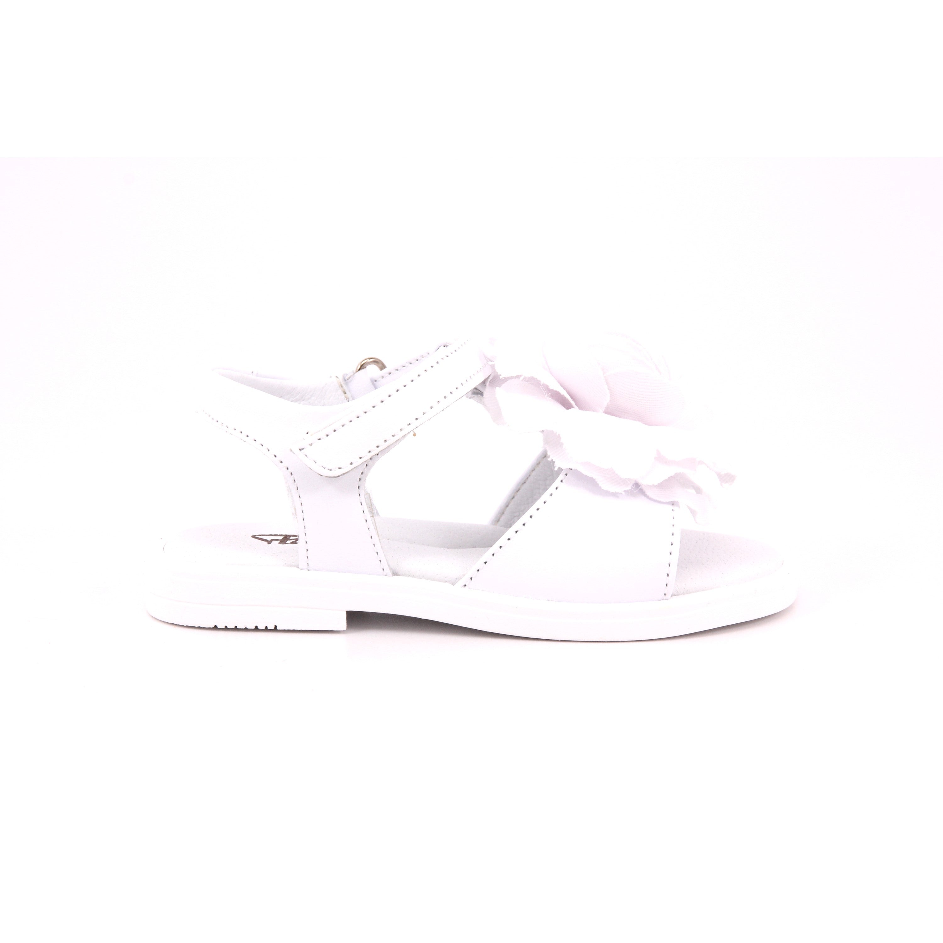 SANDALS BIANCO NAPPA CON FIORE BIANCO