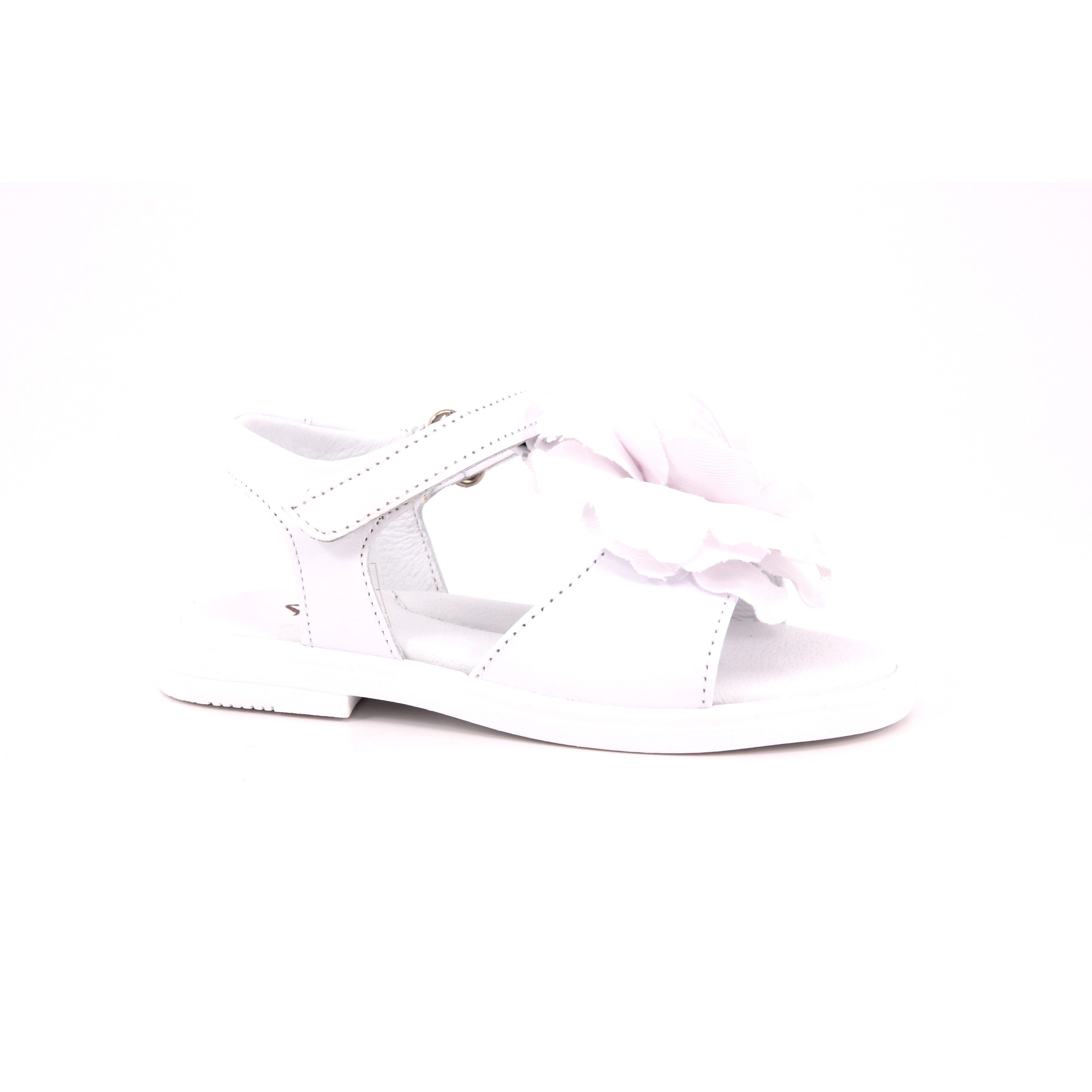 SANDALS BIANCO NAPPA CON FIORE BIANCO
