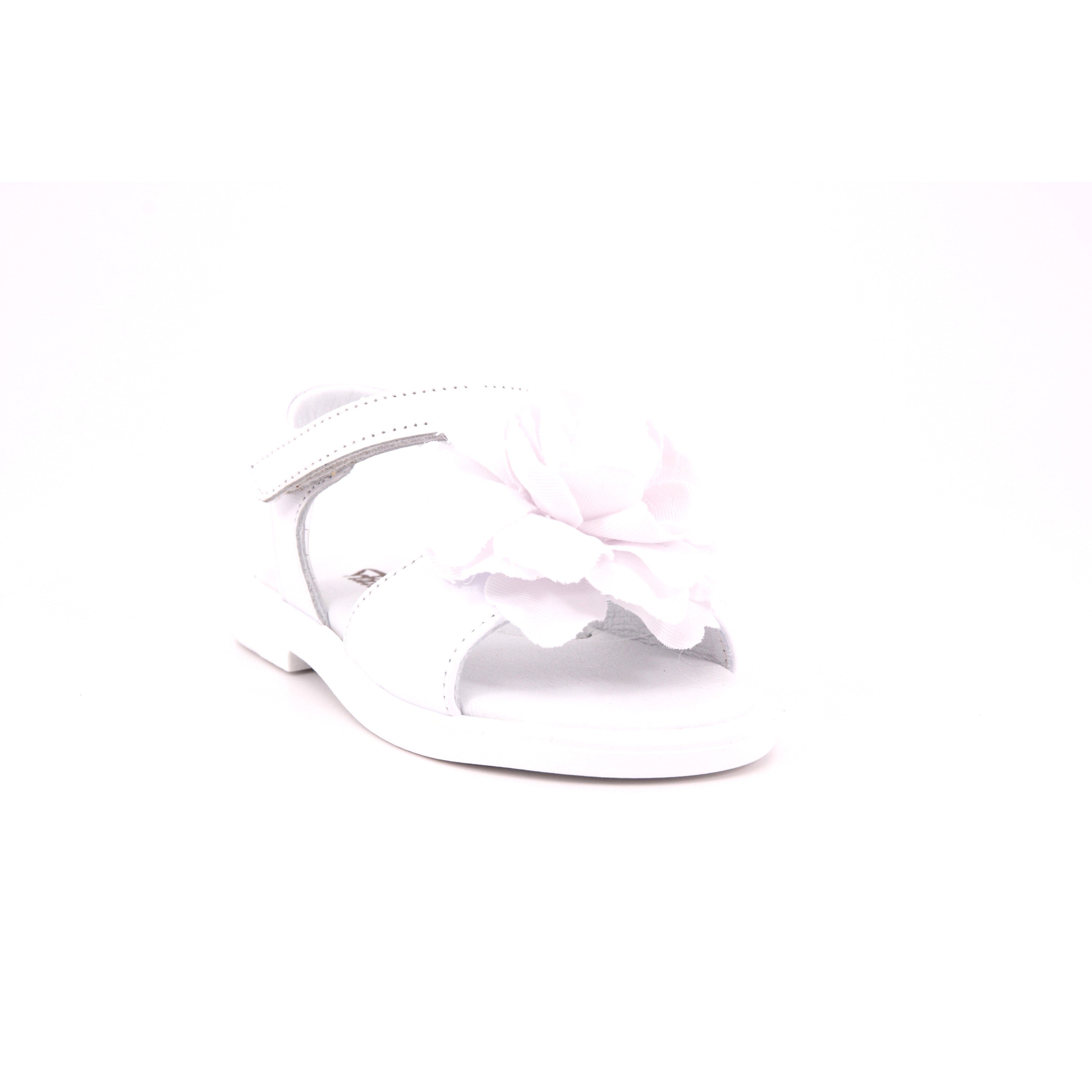 SANDALS BIANCO NAPPA CON FIORE BIANCO