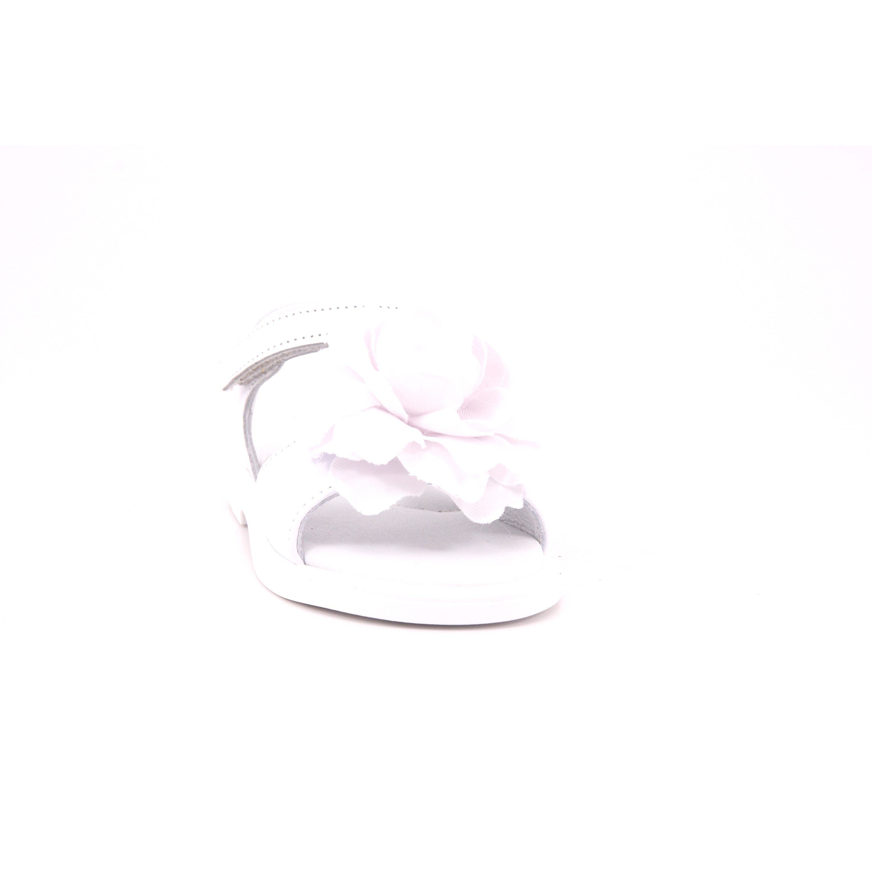 SANDALS BIANCO NAPPA CON FIORE BIANCO