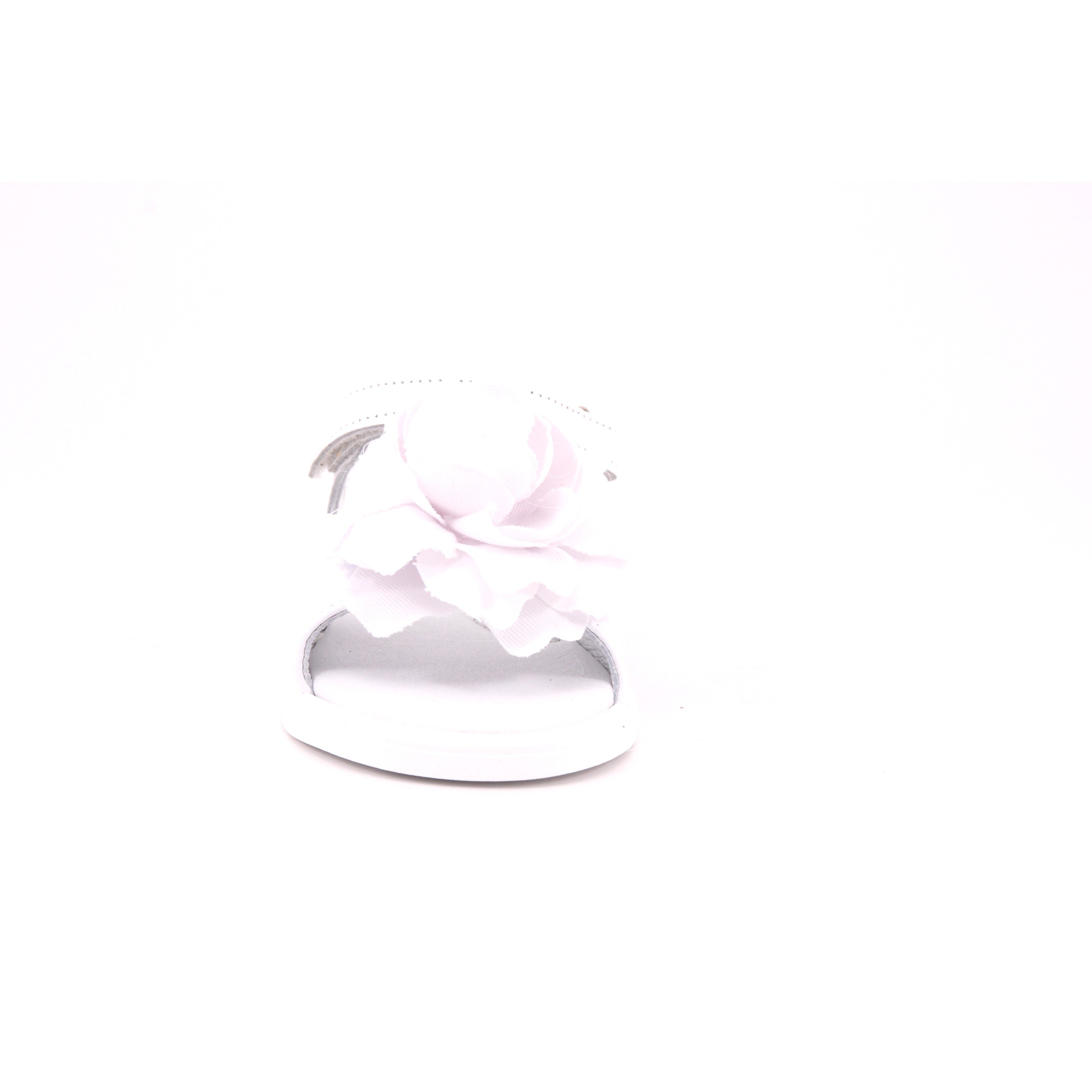 SANDALS BIANCO NAPPA CON FIORE BIANCO