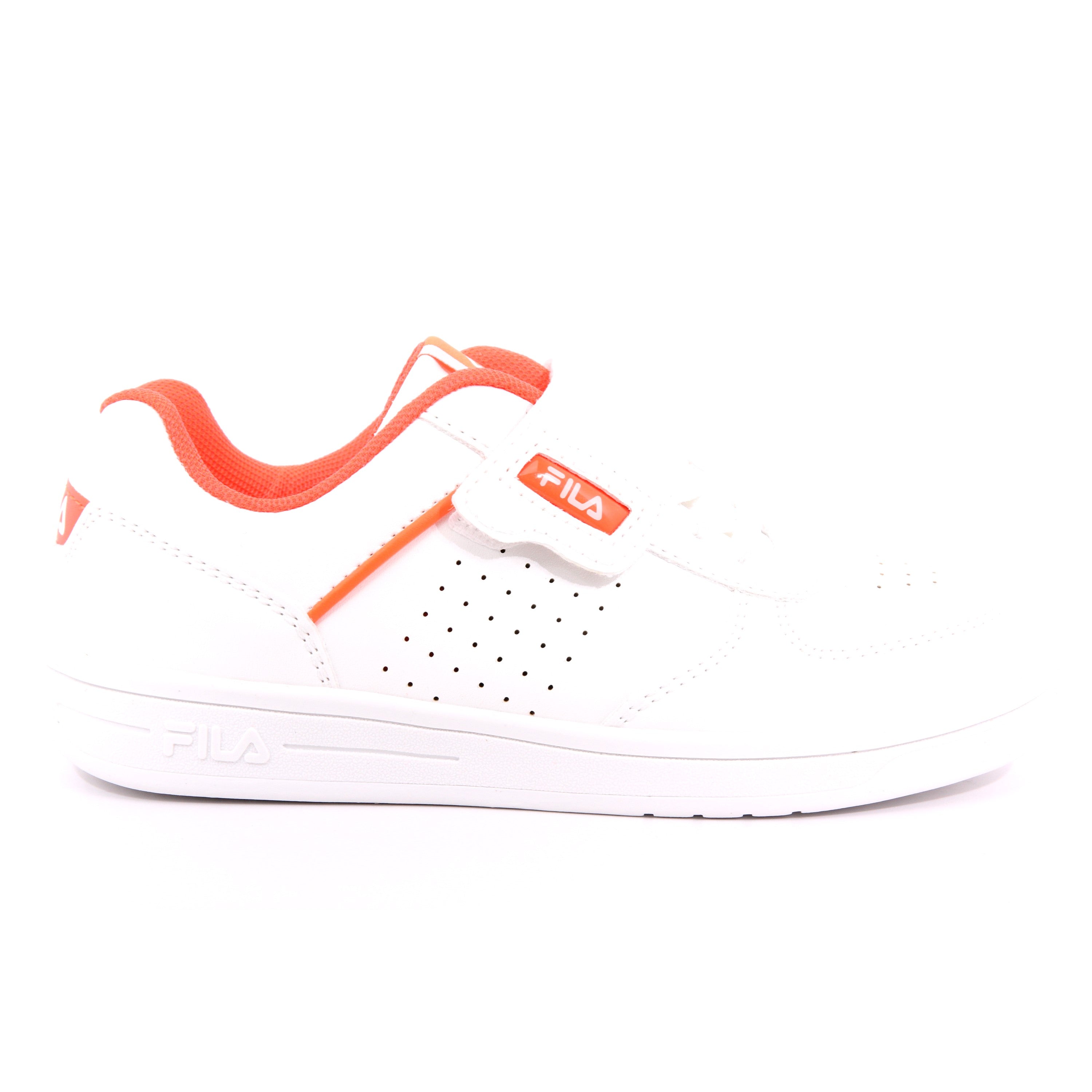 C.COURT VELCRO KIDS 13197 WHITE-FIERY CORAL