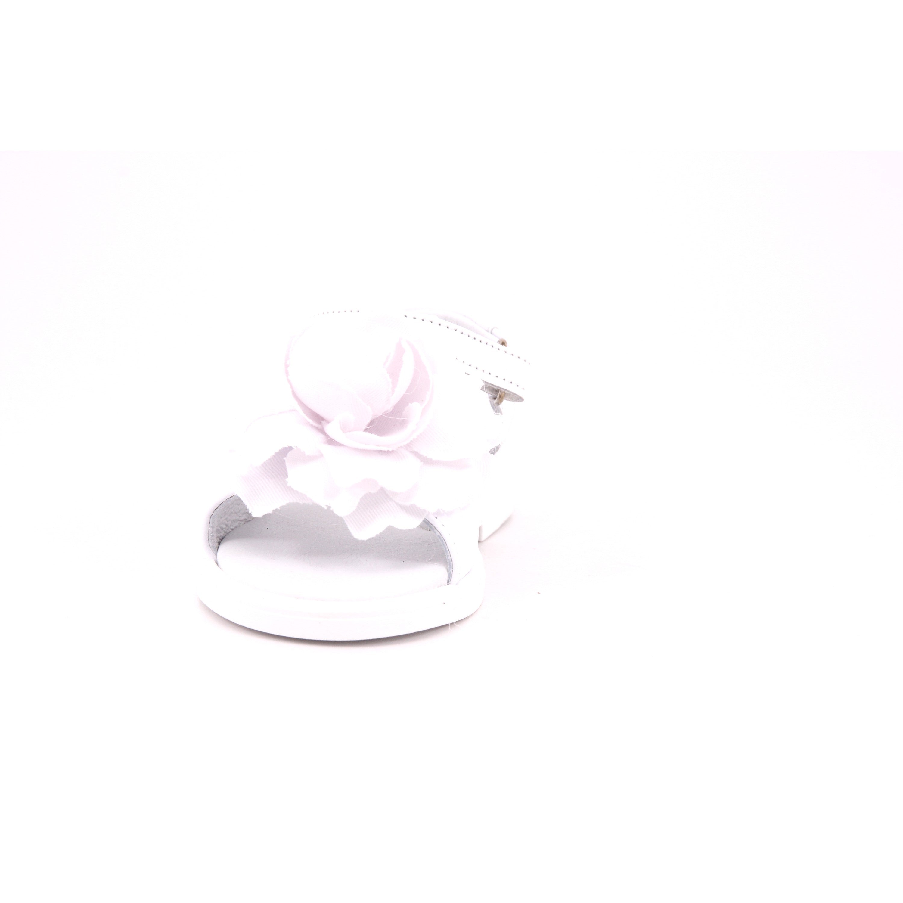 SANDALS BIANCO NAPPA CON FIORE BIANCO