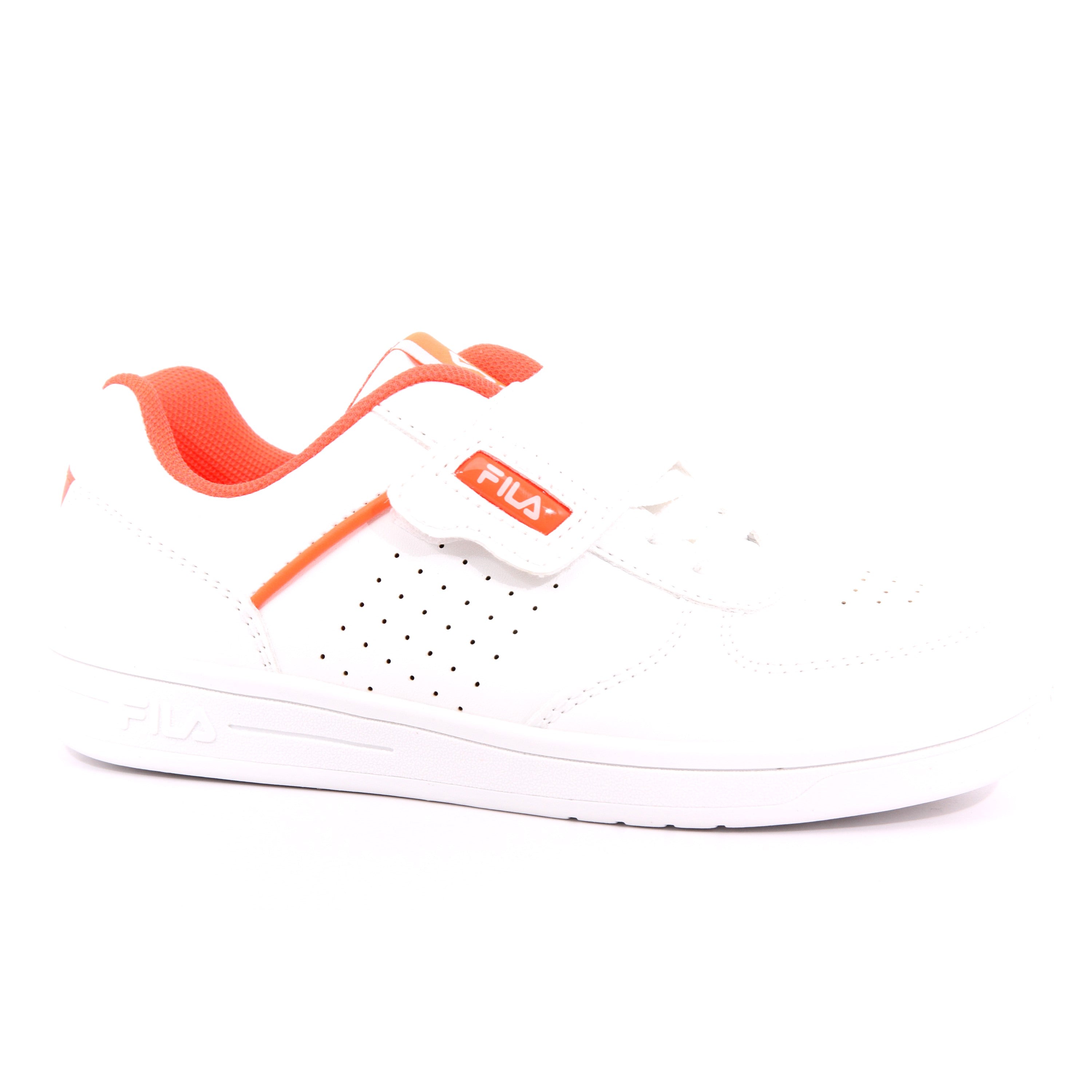 C.COURT VELCRO KIDS 13197 WHITE-FIERY CORAL