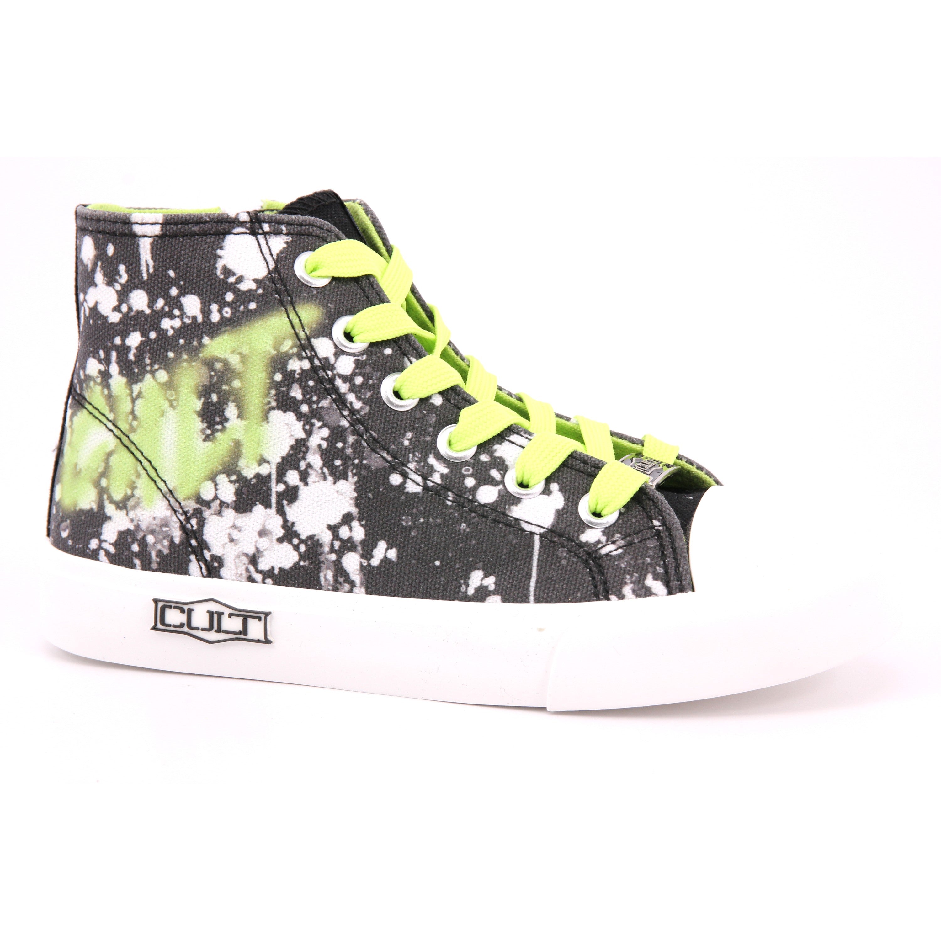 DISCO 0041 MID J CANVAS BLACK/PRINT GREEN