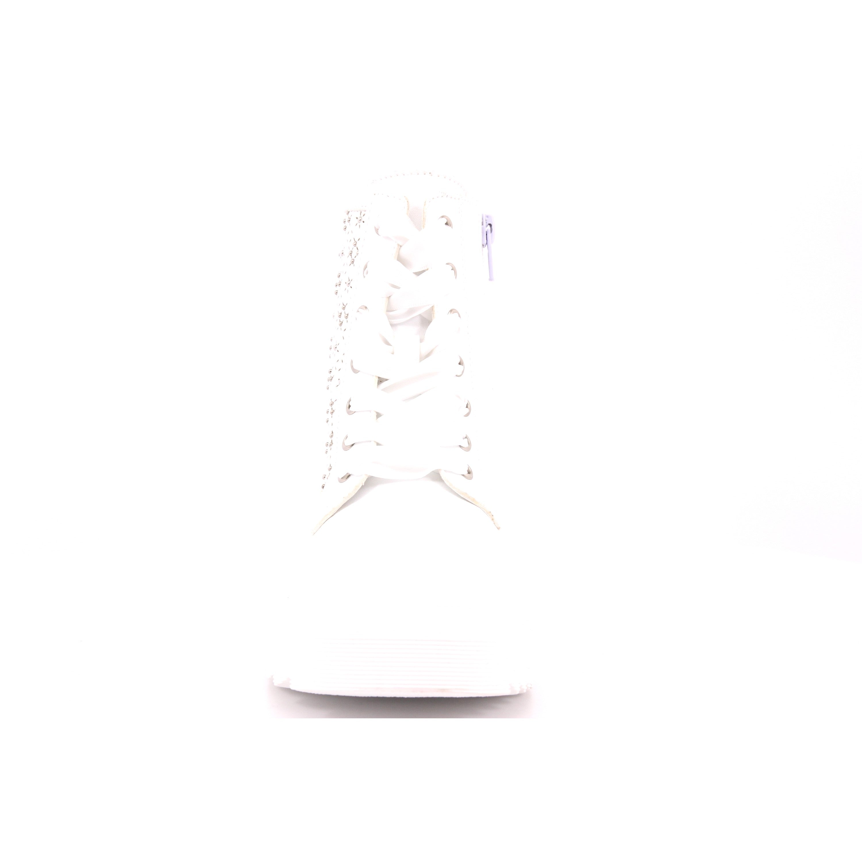 SABBATH 0034 MID J PU WHITE/PERFORATED FLOWERS