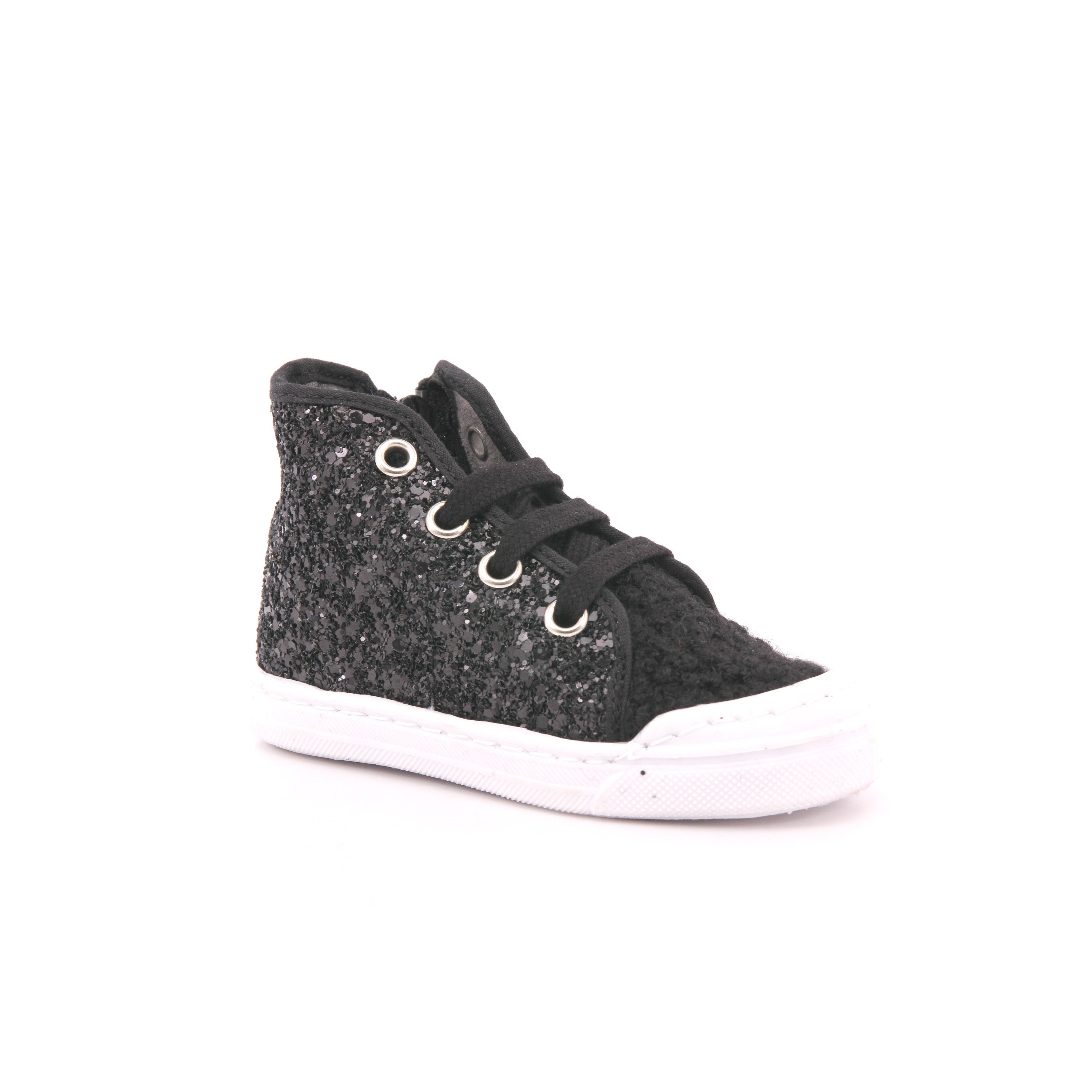 W BASKET PICCOLO ZIP GLITTER/RICCIOLO NERO