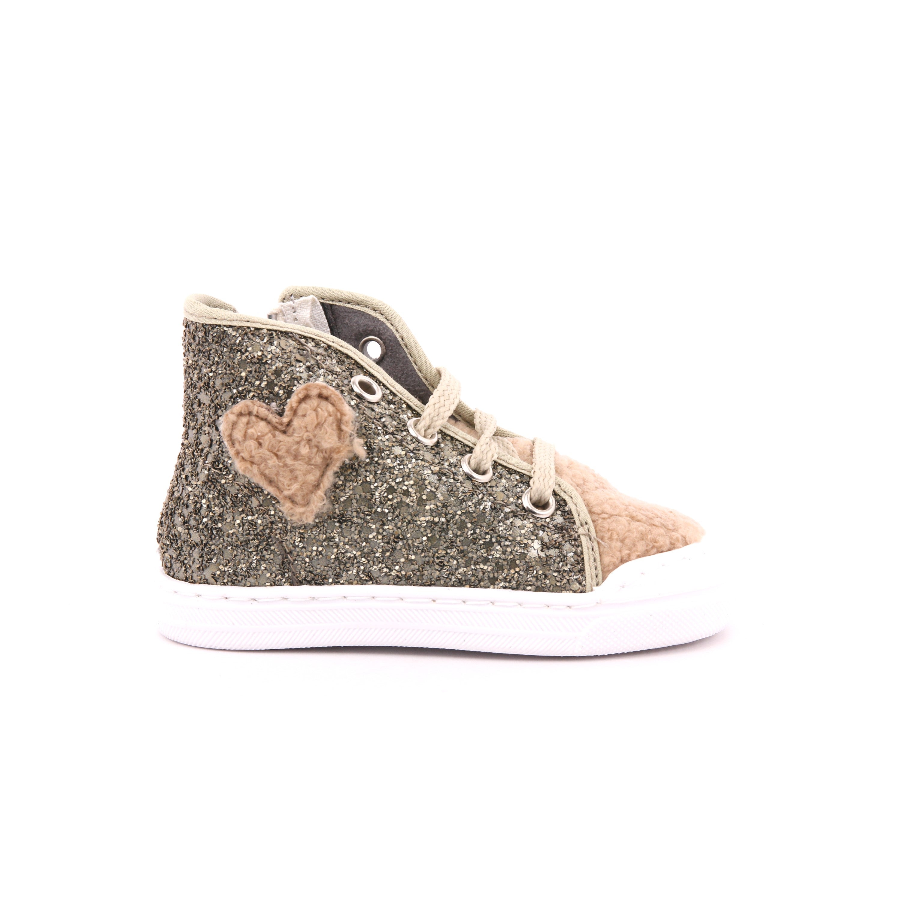 W BASKET PICCOLO ZIP GLITTER/RICCIOLO TAUPE