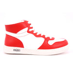 ROCK 0062 MID J VEG.LEATHER WHITE/RED