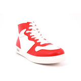 ROCK 0062 MID J VEG.LEATHER WHITE/RED
