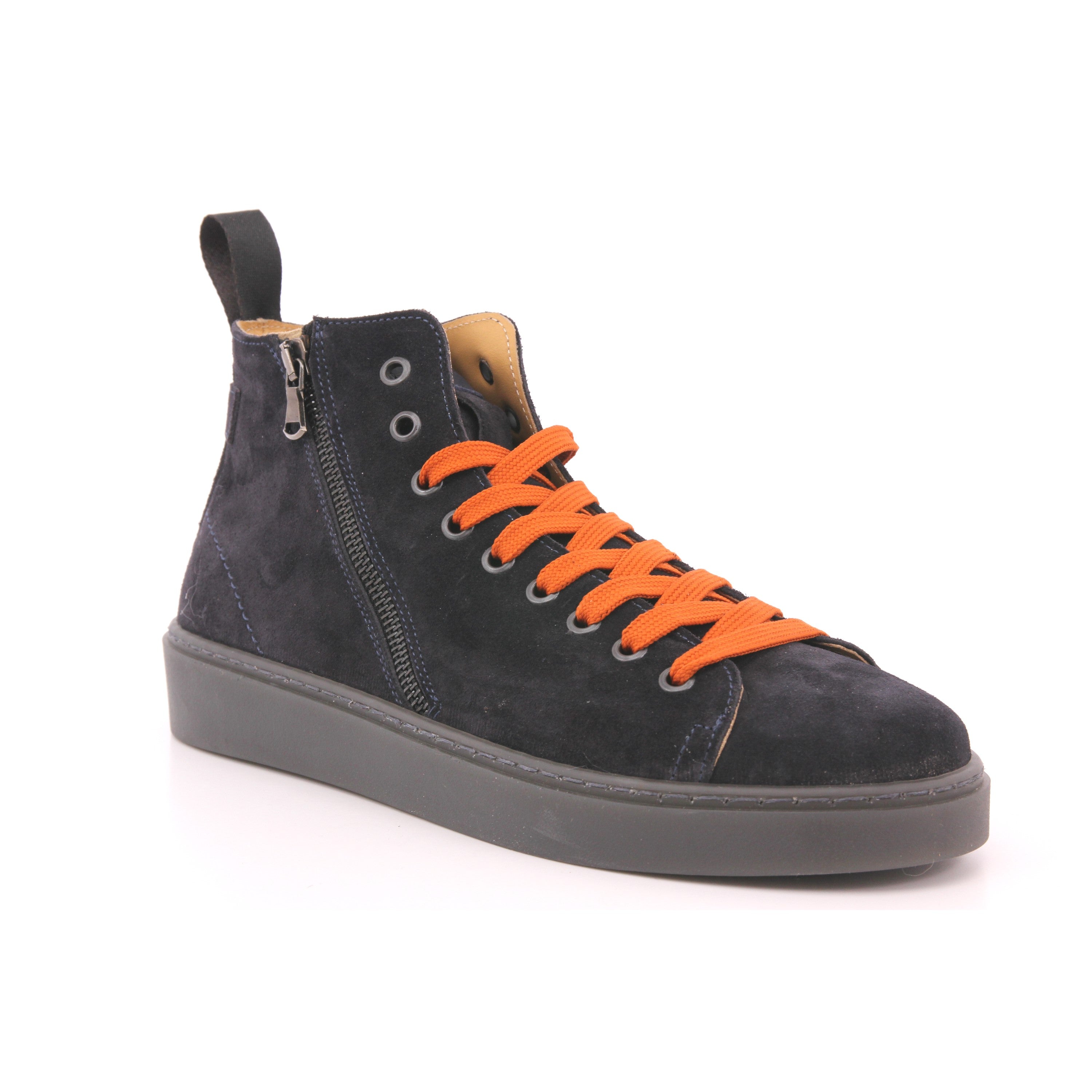 SNEAKERS ALTA CAMOSCIO BLU 501