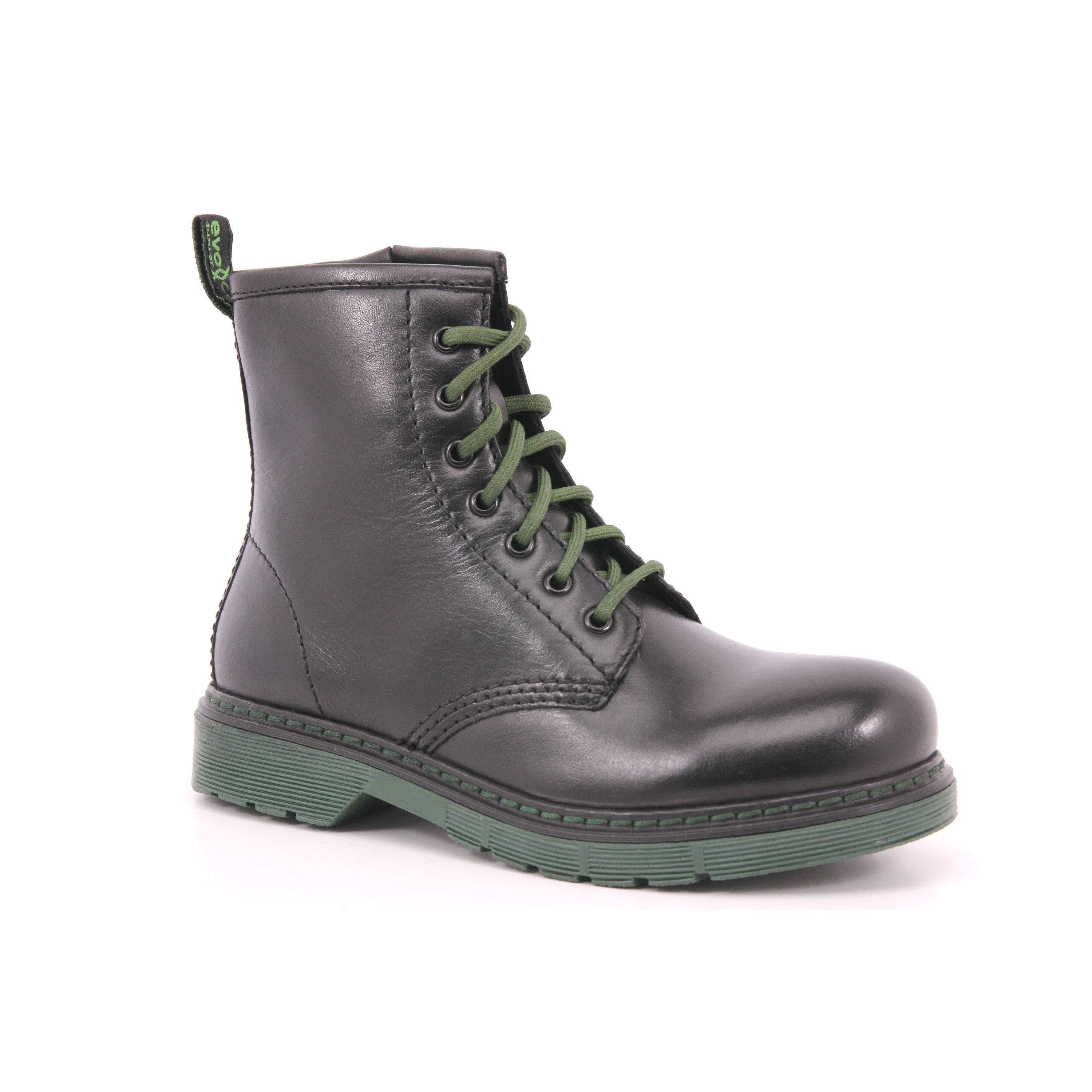 EVOCA JUNIOR BLACK LACCI CUCITURE FONDO ARMI GREEN