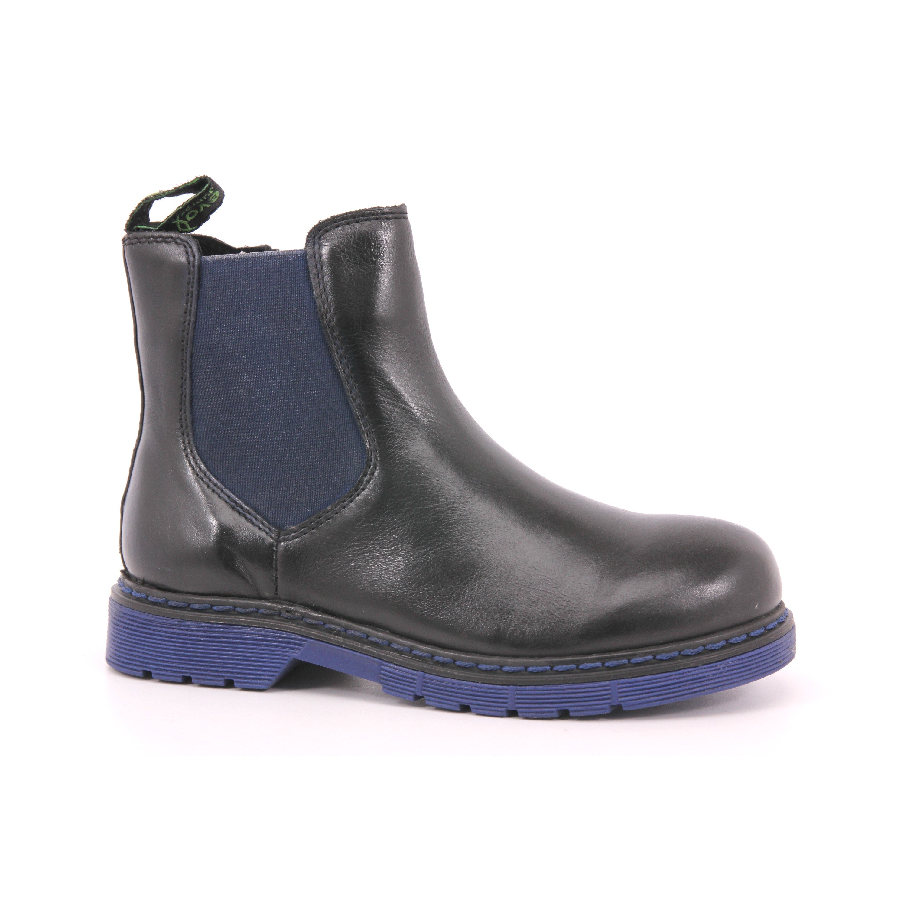 EVOCA JUNIOR BLACK ELASTICO CUCITRE FONDO BLU