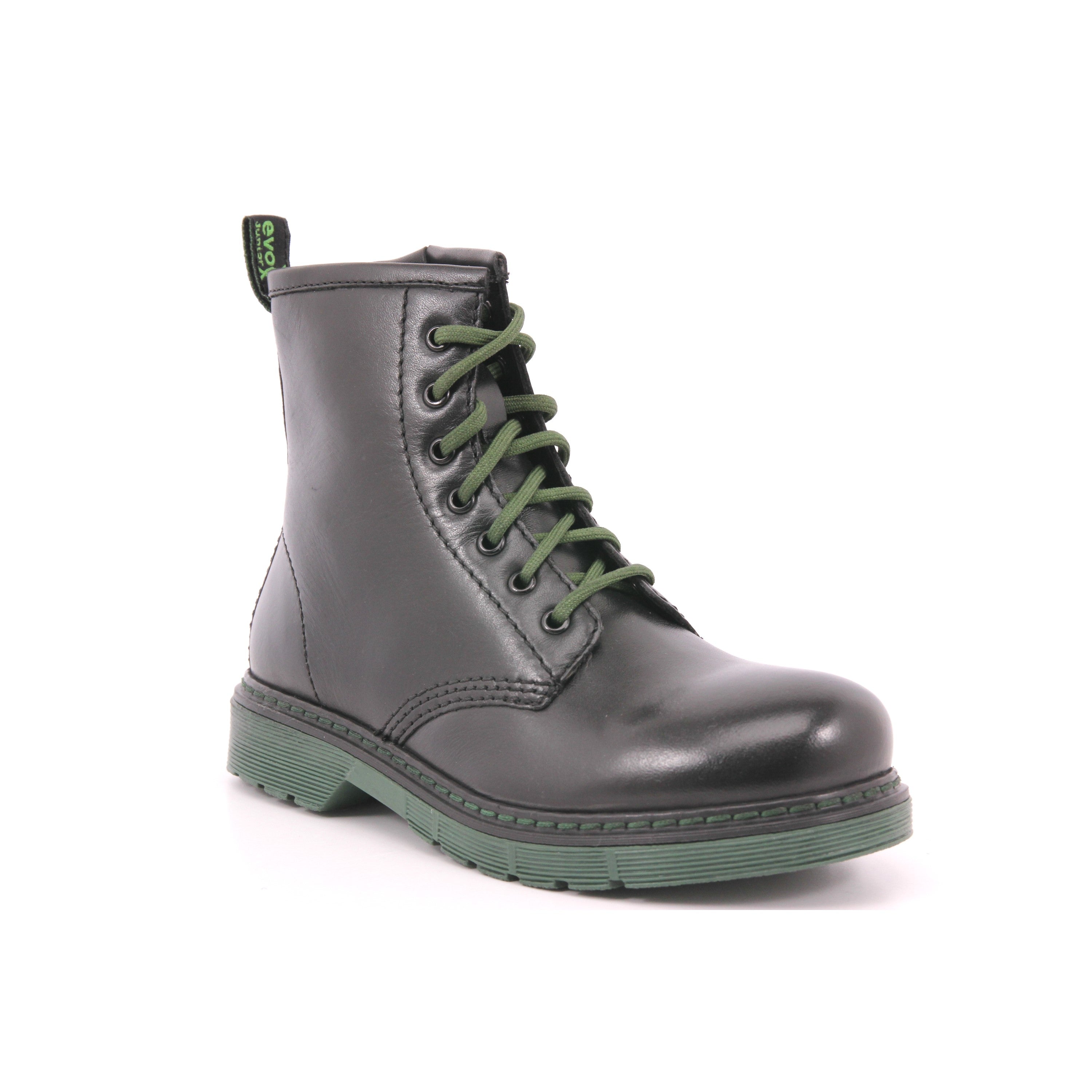 EVOCA JUNIOR BLACK LACCI CUCITURE FONDO ARMI GREEN