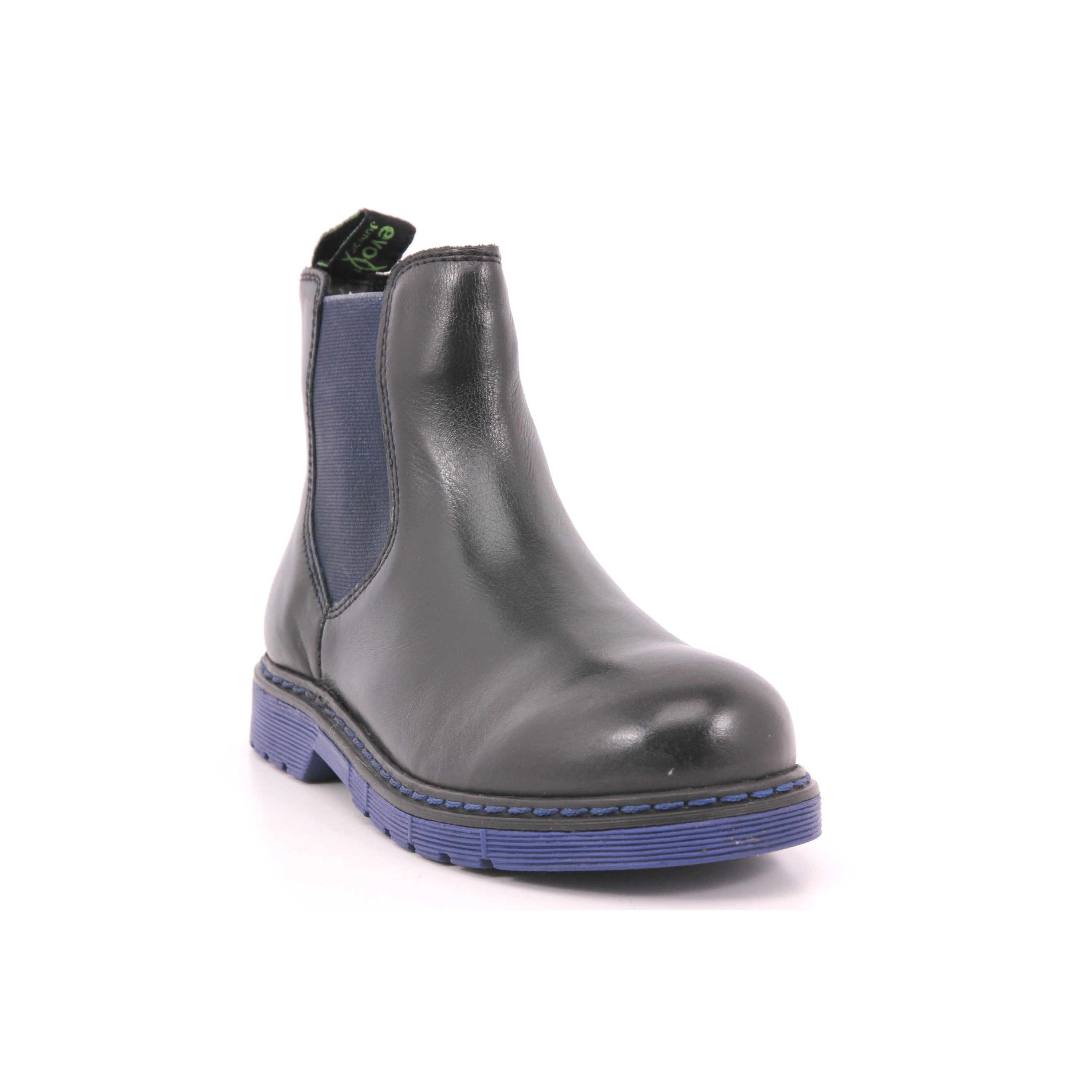 EVOCA JUNIOR BLACK ELASTICO CUCITRE FONDO BLU