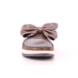 CIABATTA DONNA METAL BROWN