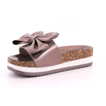 CIABATTA DONNA METAL BROWN