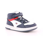SNEAKER ALTA LACCI/VELCRO BLU/BIANCO