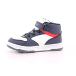 SNEAKER ALTA LACCI/VELCRO BLU/BIANCO