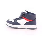 SNEAKER ALTA LACCI/VELCRO BLU/BIANCO