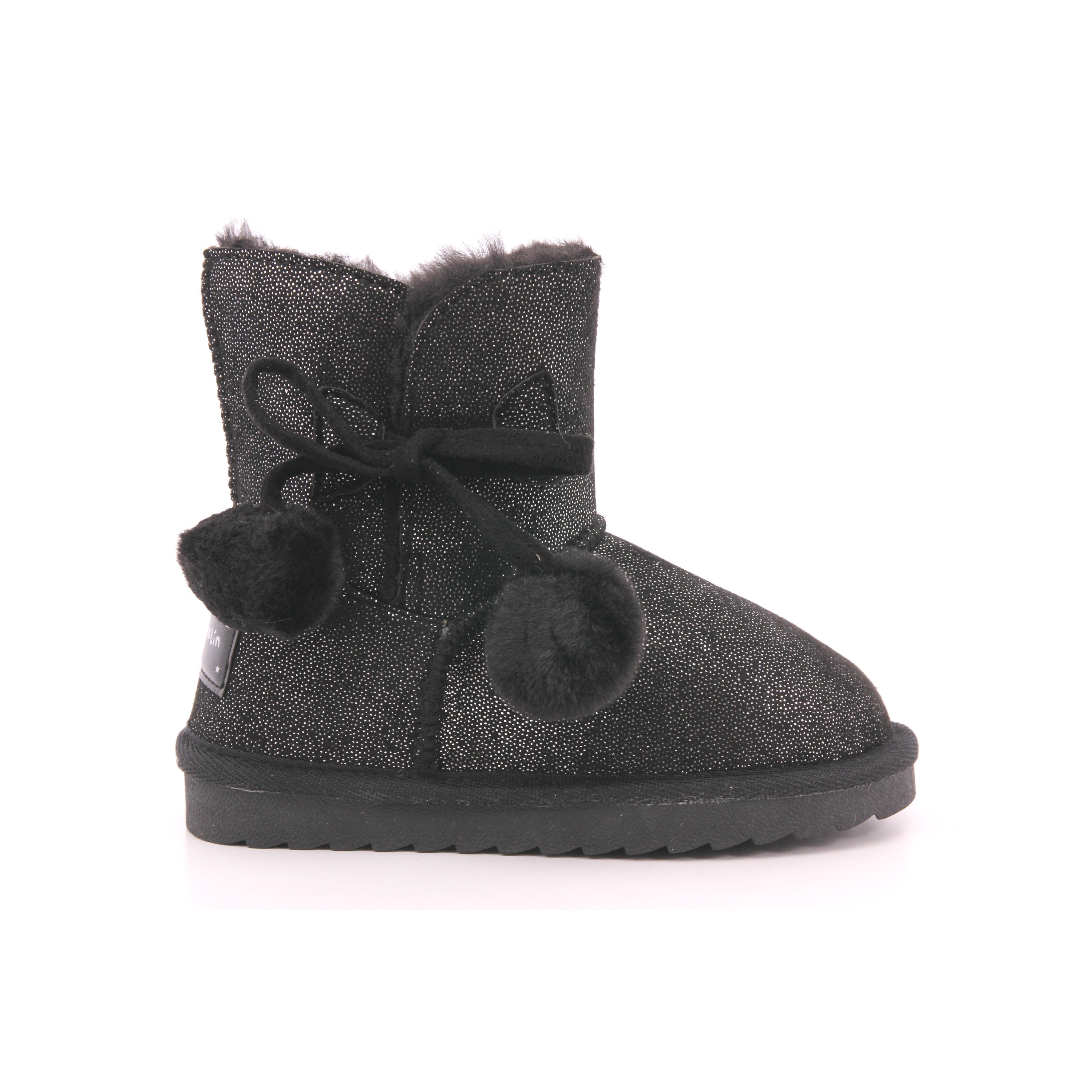 BOTA POMPONES MAT NEGRO